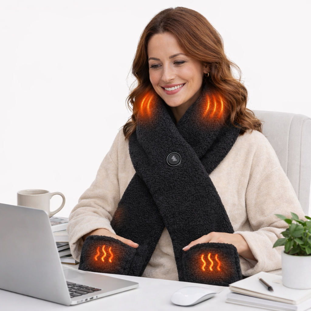 Handwarmer-shawl infrarood verwarmend oplaadbaar-zwart