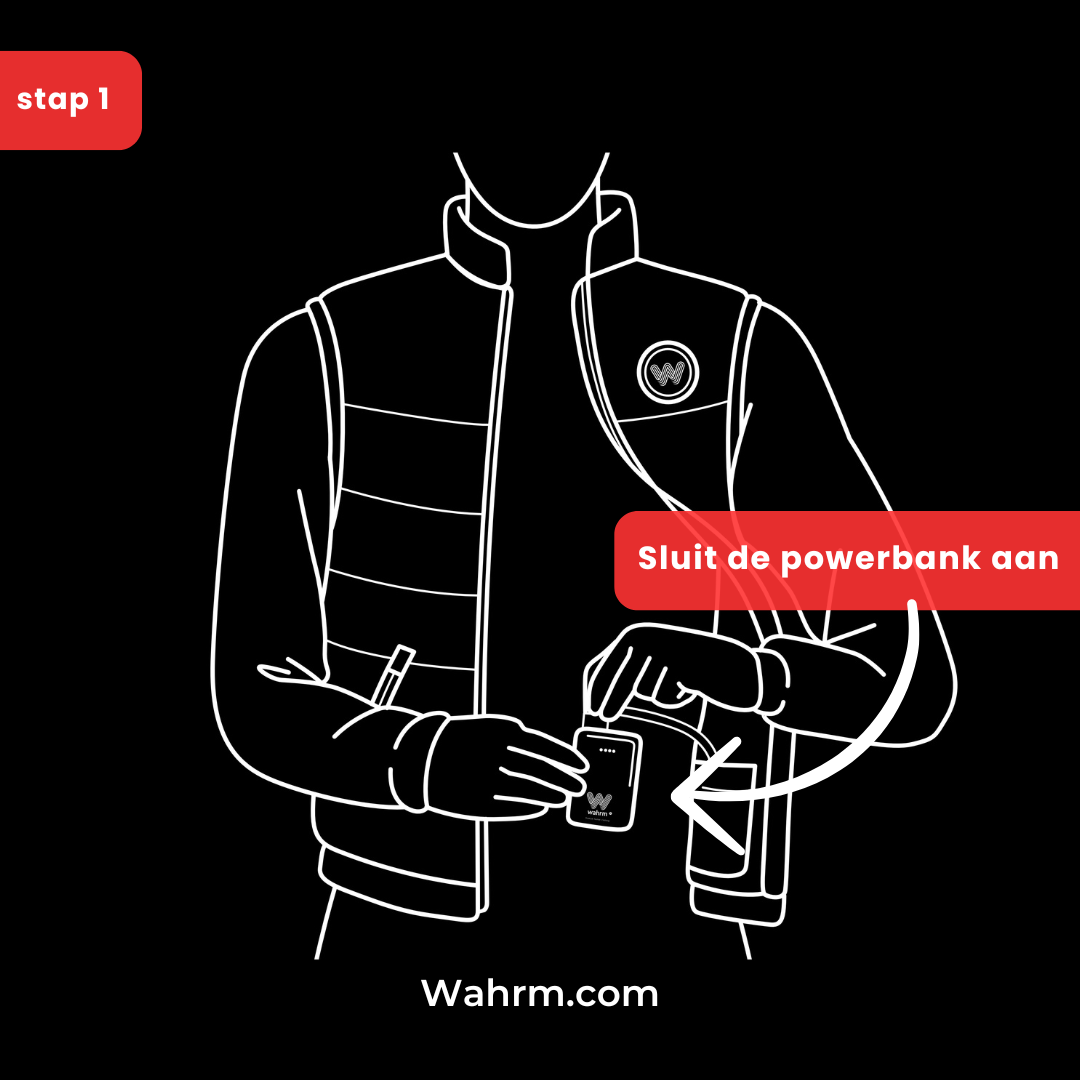 Infrarood verwarmde Bodywarmer Mannen - Zwart