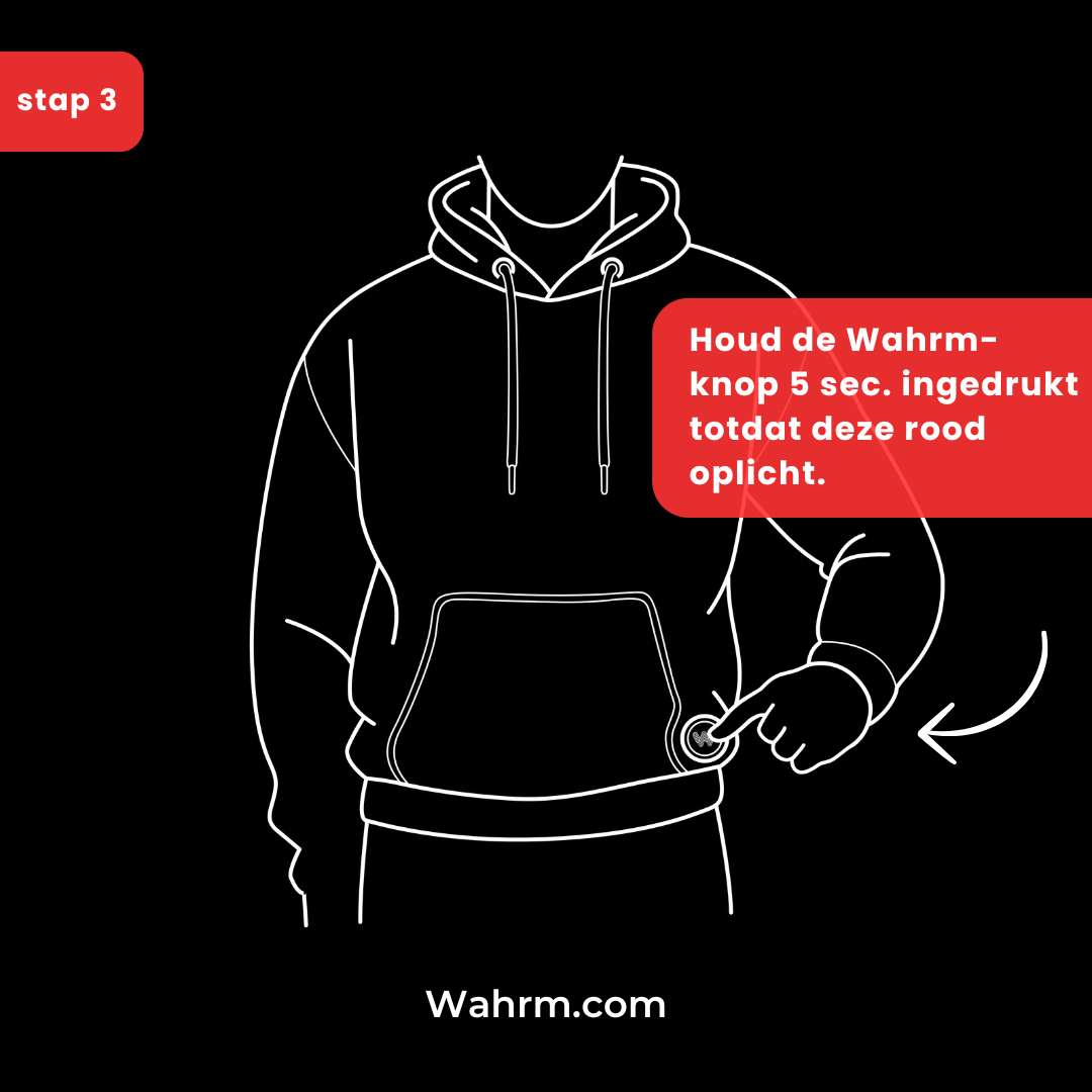 Infrarood verwarmde Hoodie Man - Zwart