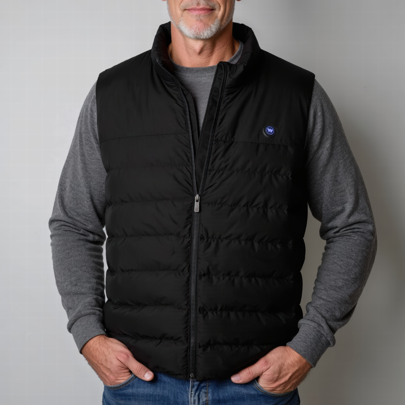 Infrarood verwarmde Bodywarmer Mannen - Zwart