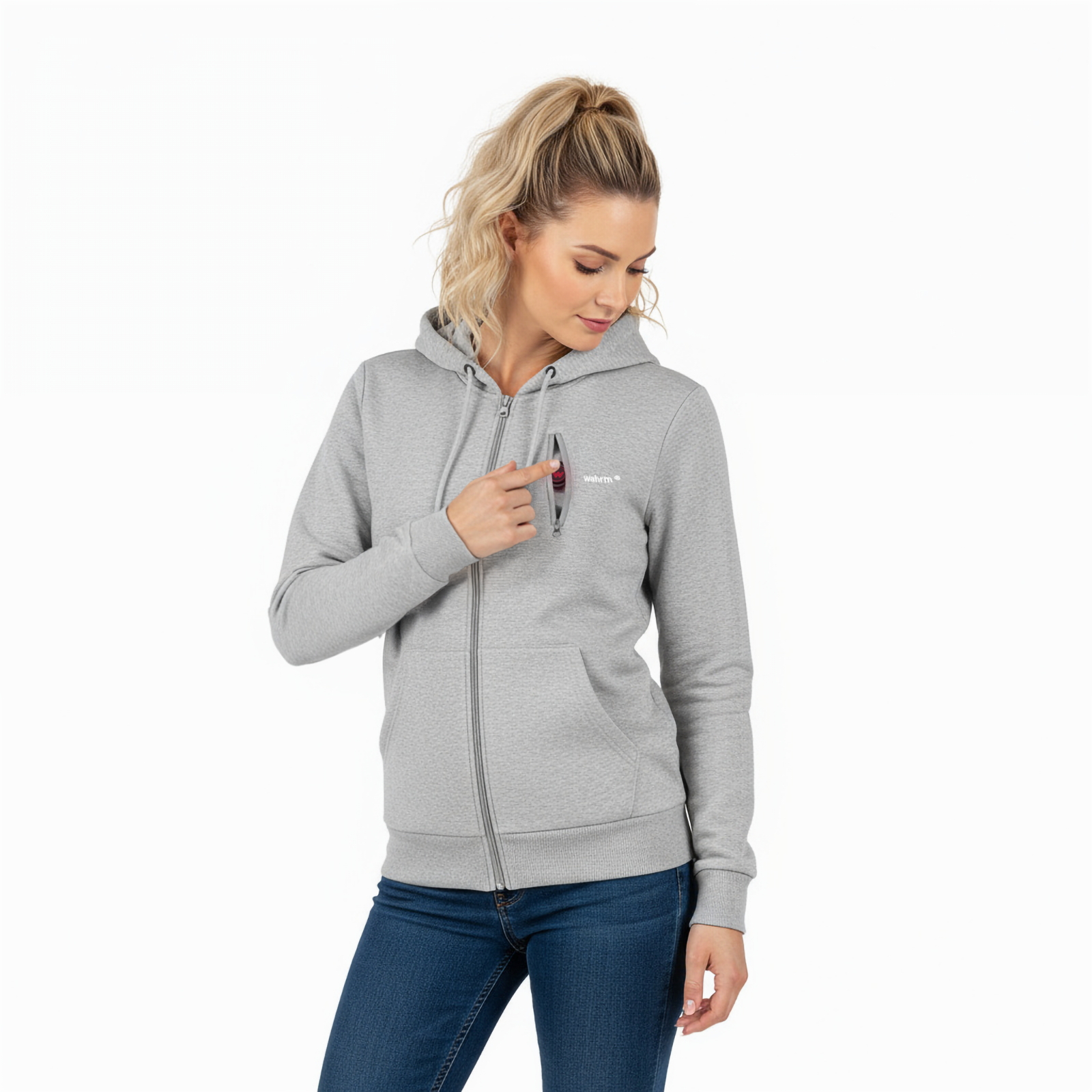 Infrarood Verwarmde Zipper Hoodie – Vrouwen
