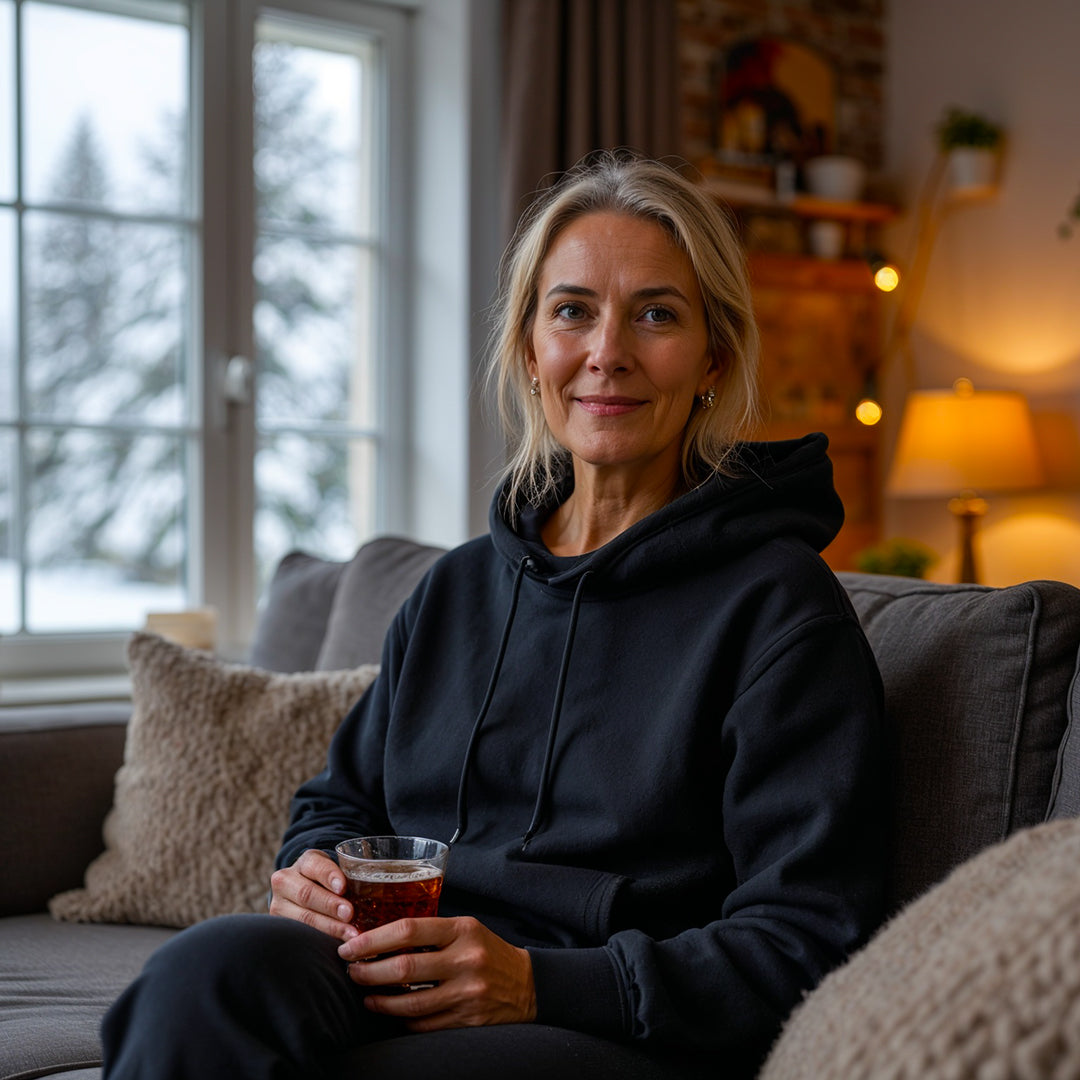 Infrarood verwarmde Hoodie Vrouwen - Zwart