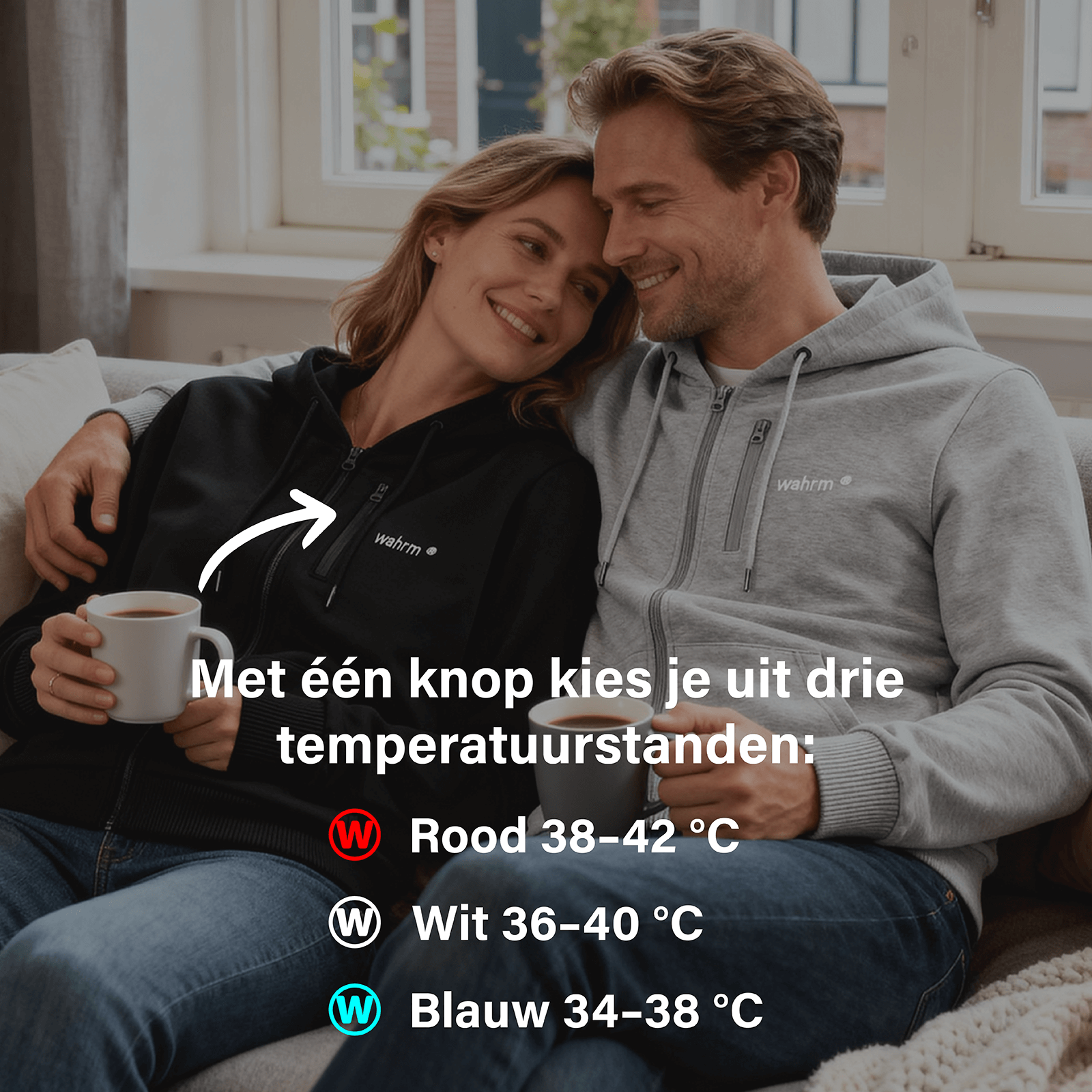 Infrarood Verwarmde Zipper Hoodie – Vrouwen