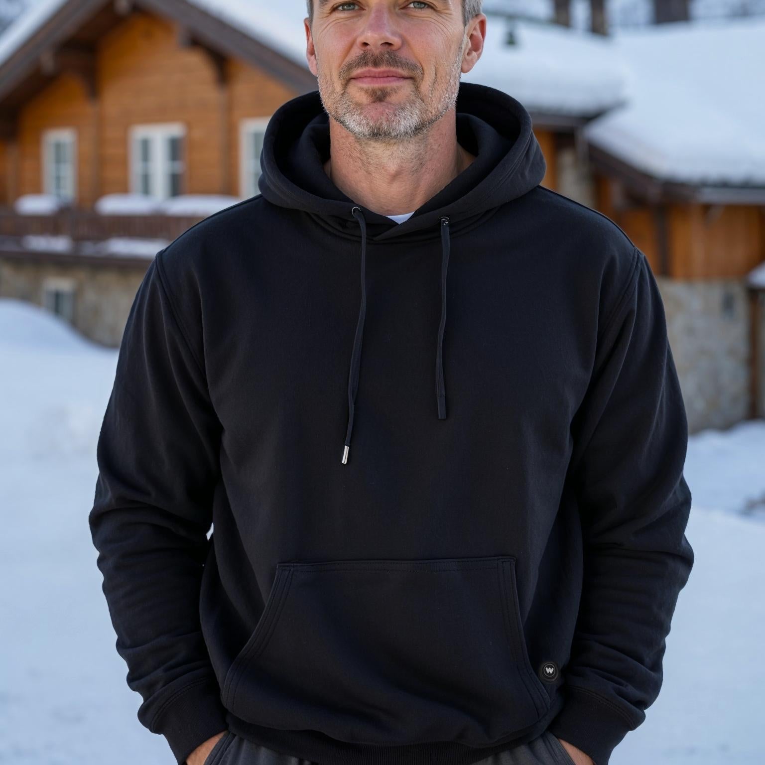 Infrarood verwarmde Hoodie Man - Zwart