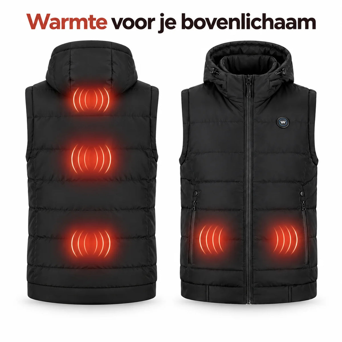 Verwarmde Bodywarmer met Capuchon - Vrouwen