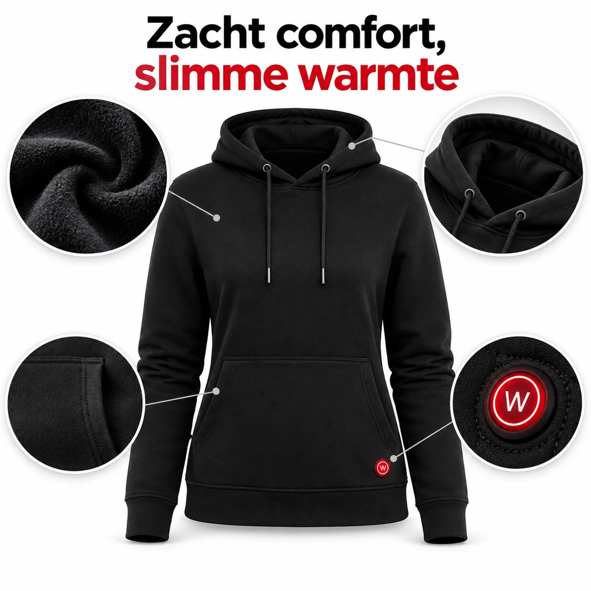 Infrarood Verwarmde Hoodie - Vrouwen