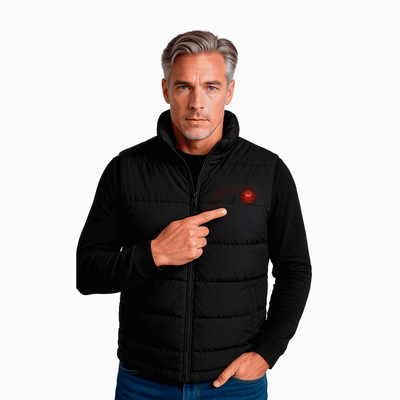 Infrarood verwarmde Bodywarmer Mannen - Zwart