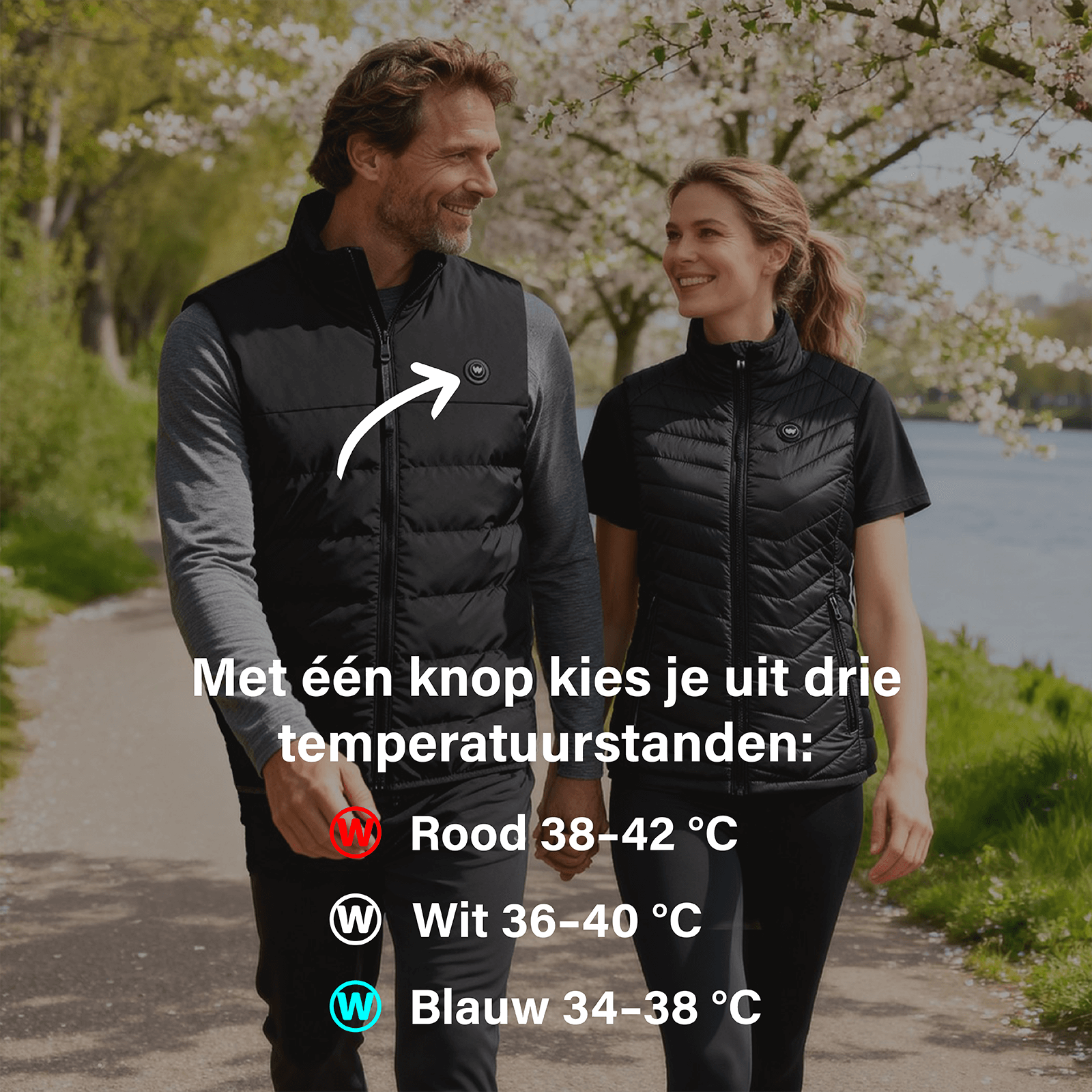 Infrarood Verwarmde Bodywarmer- Heren