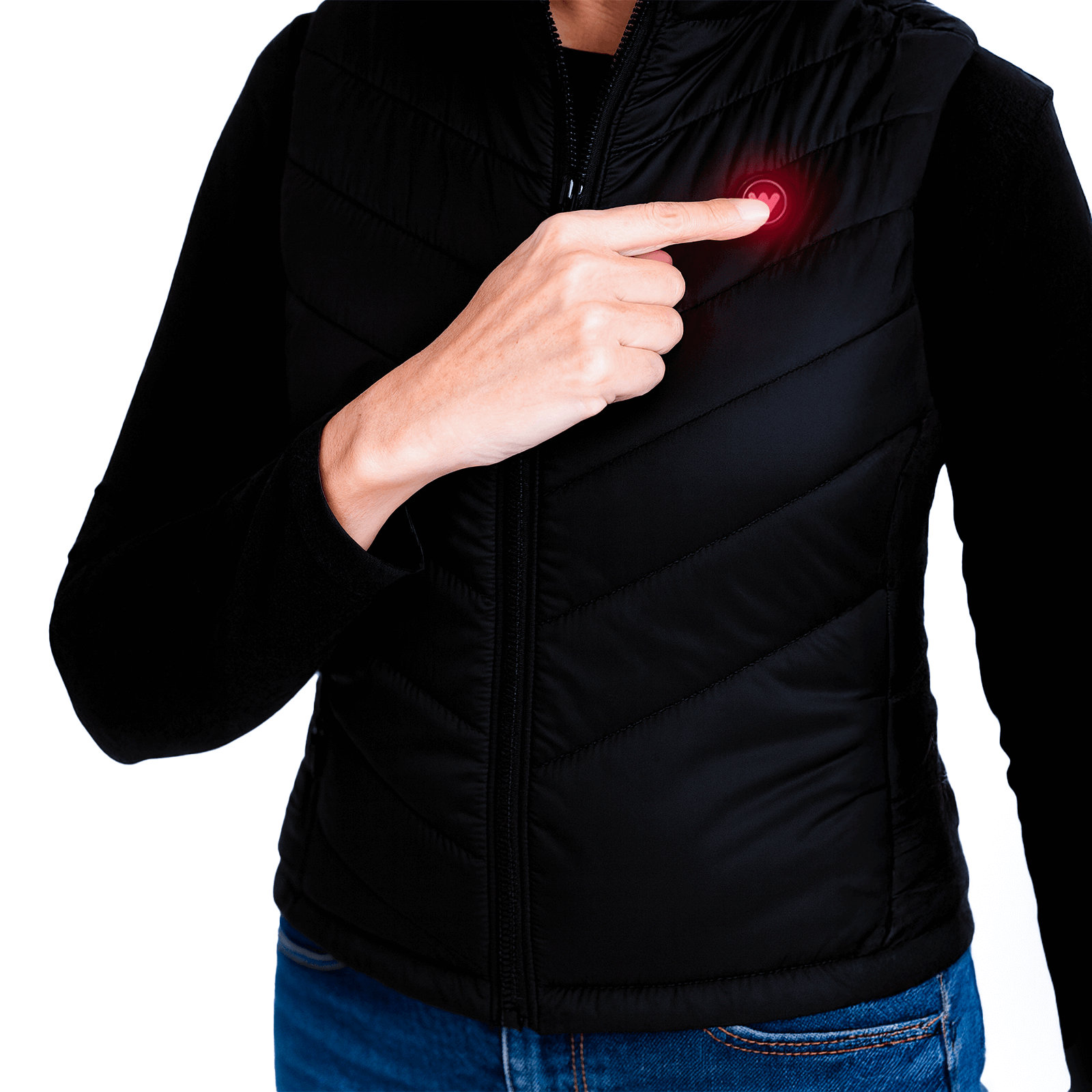 Infrarood verwarmde Bodywarmer Vrouwen - Zwart