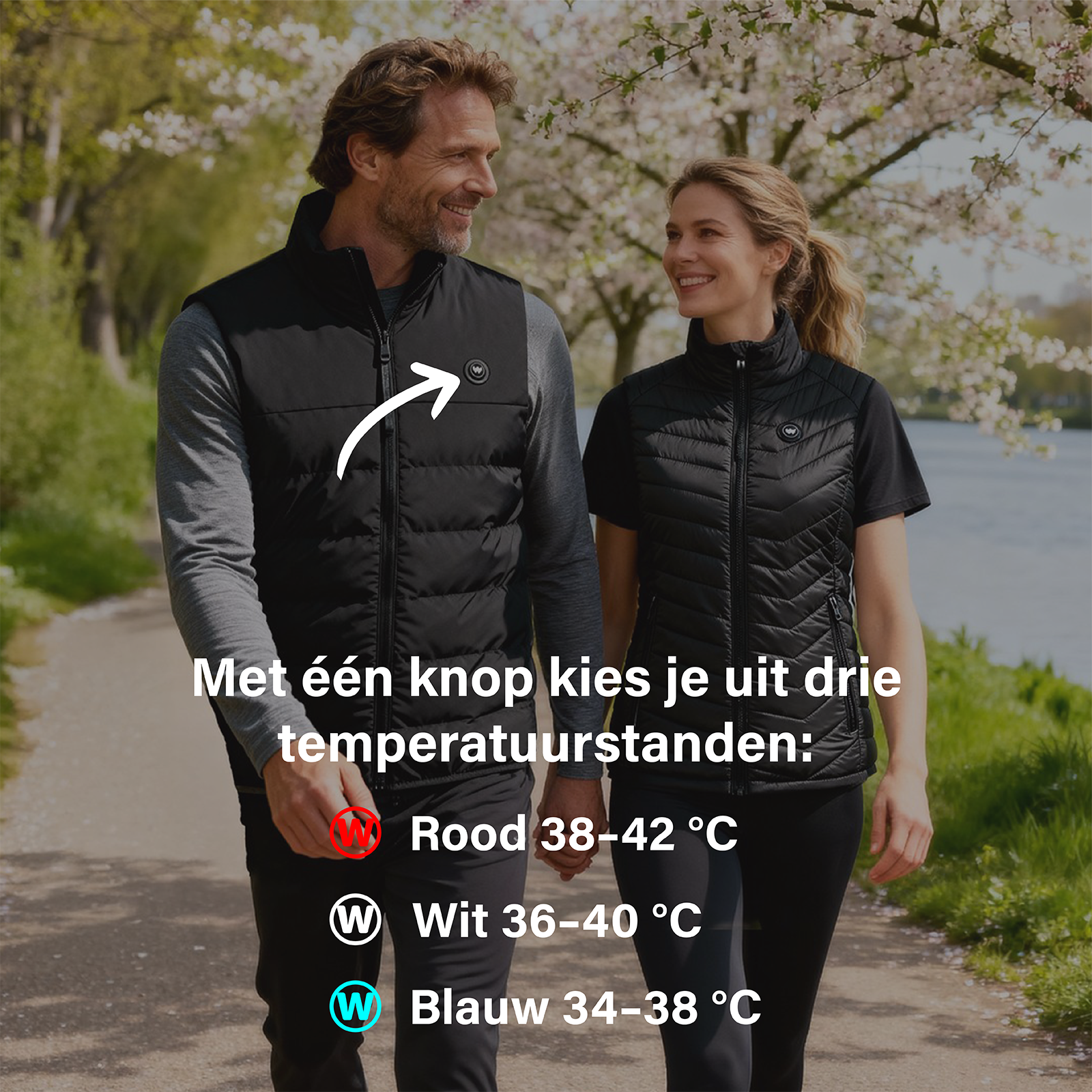 Infrarood verwarmde Bodywarmer Vrouwen - Zwart