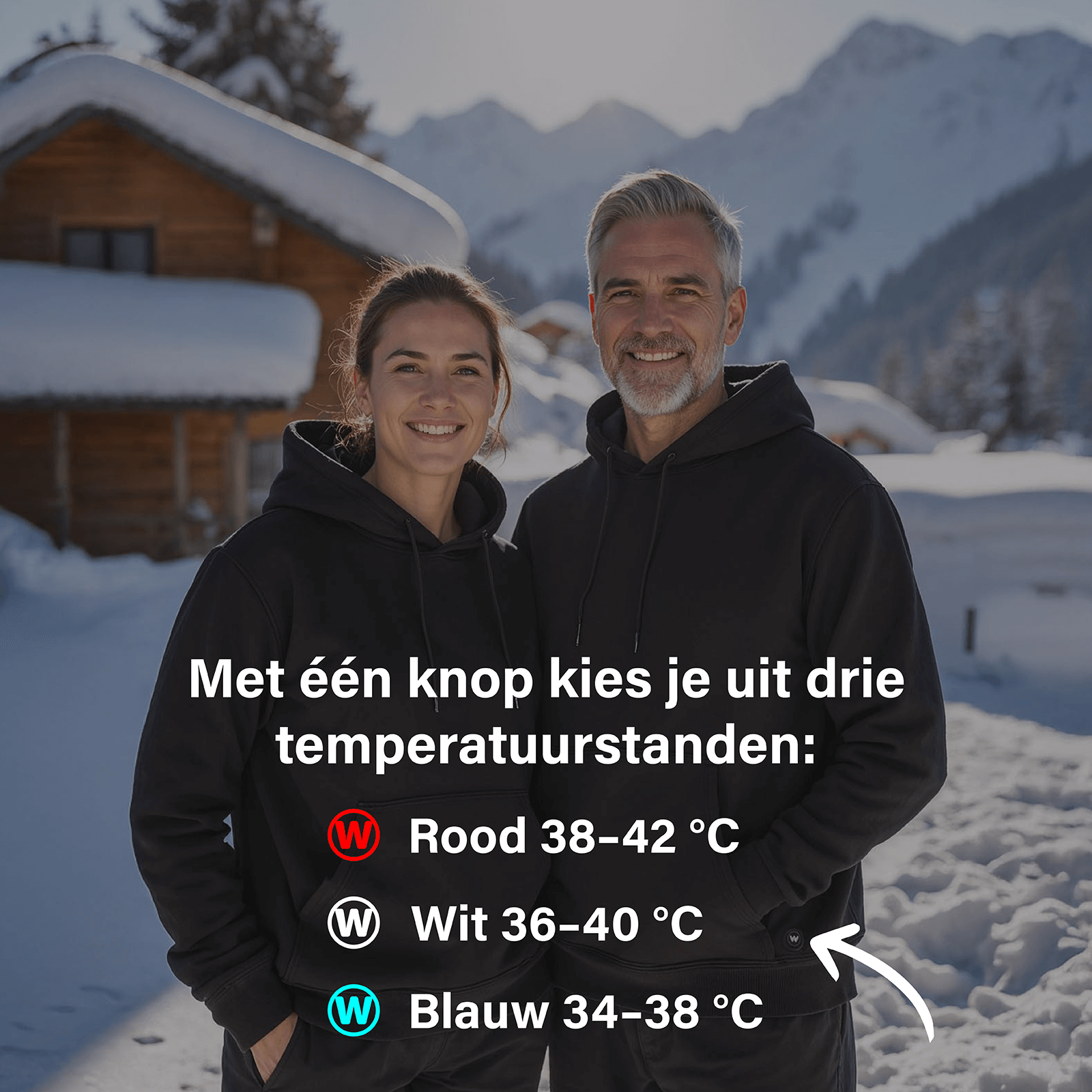 Infrarood Verwarmde Hoodie - Heren