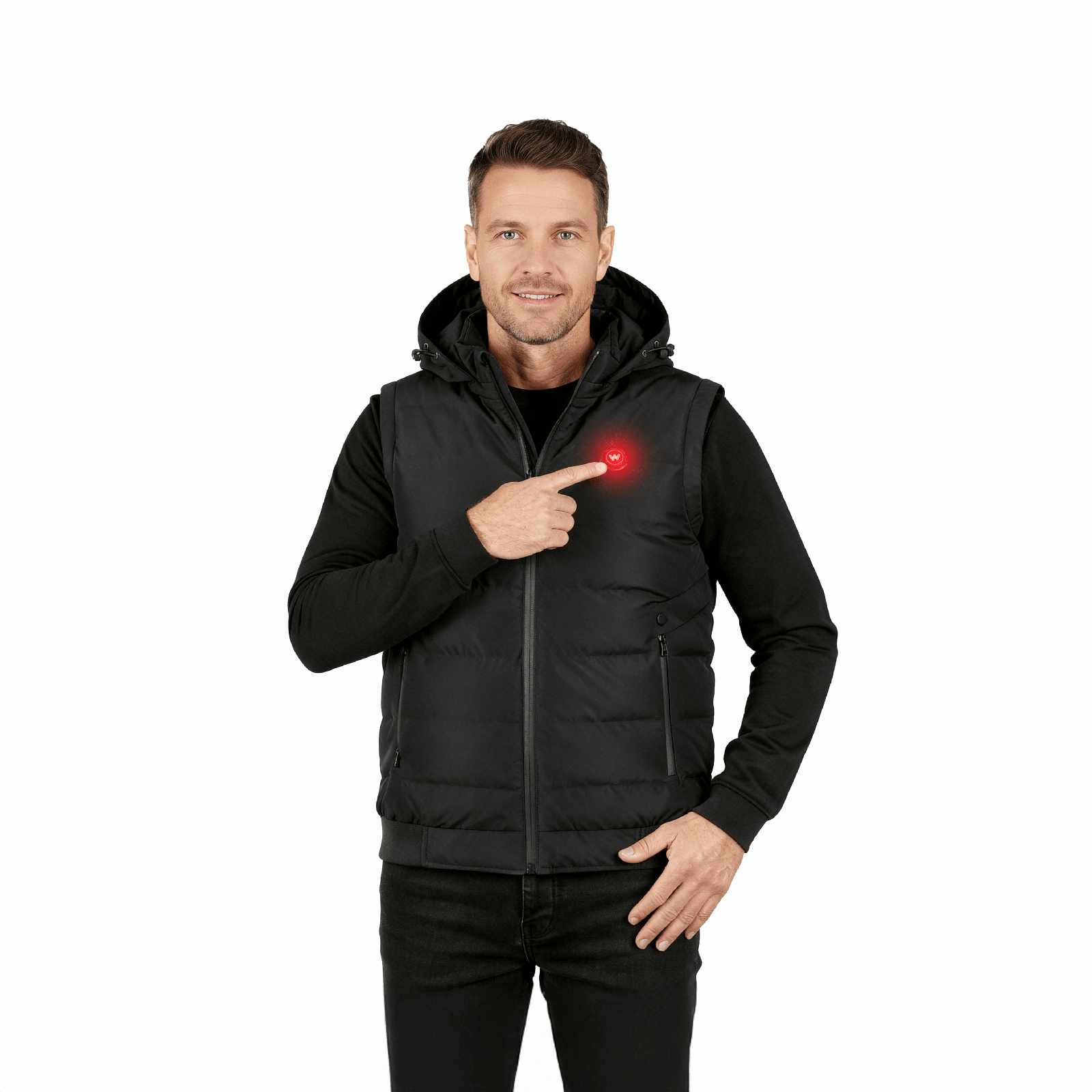 Infrarood Verwarmde Bodywarmer met Capuchon – Heren