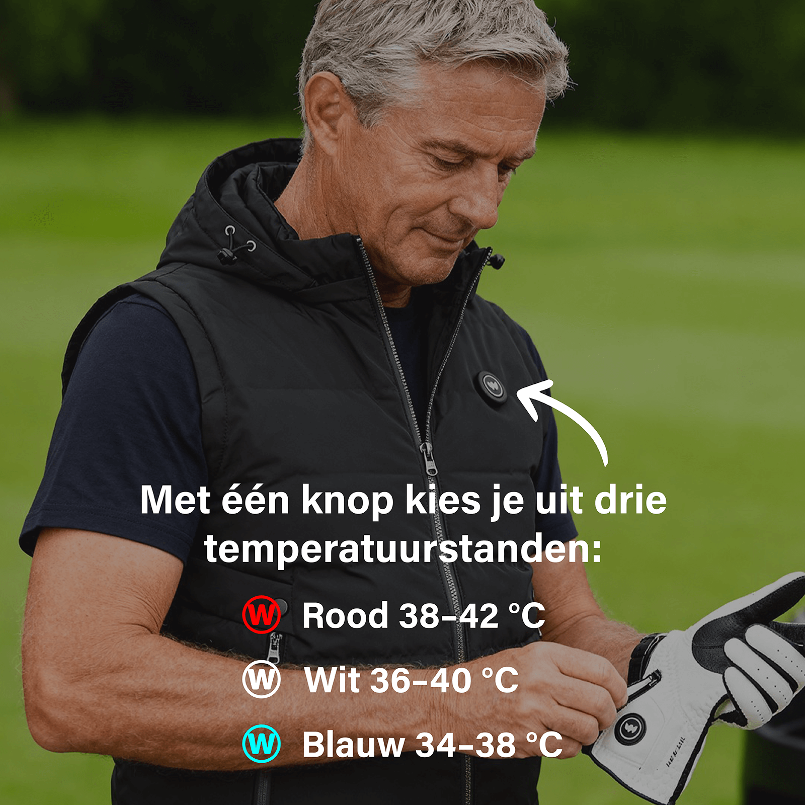 Infrarood Verwarmde Bodywarmer met Capuchon – Heren