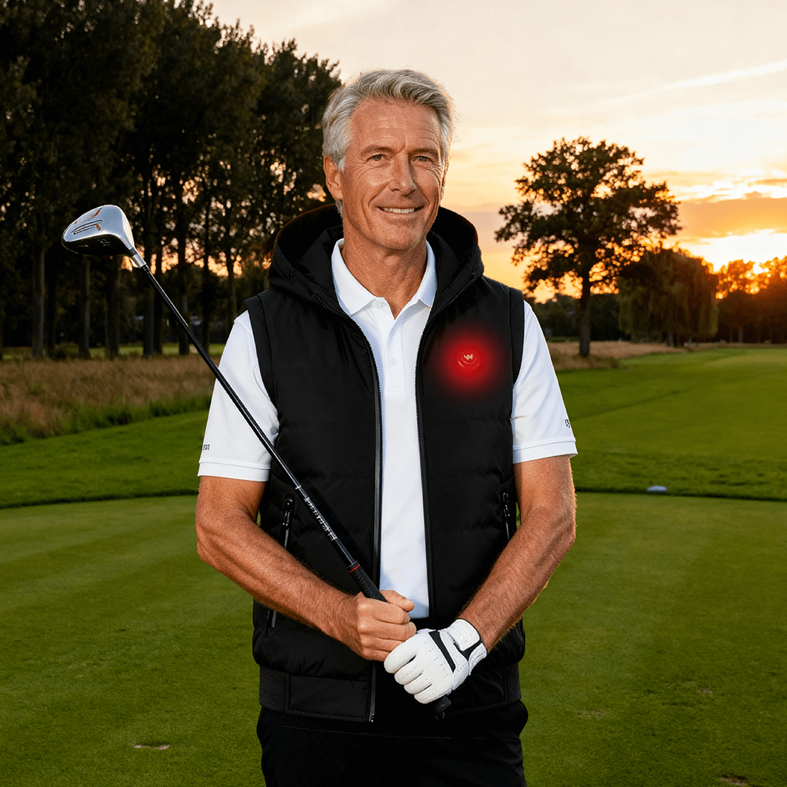 Infrarood Verwarmde Bodywarmer met Capuchon – Heren