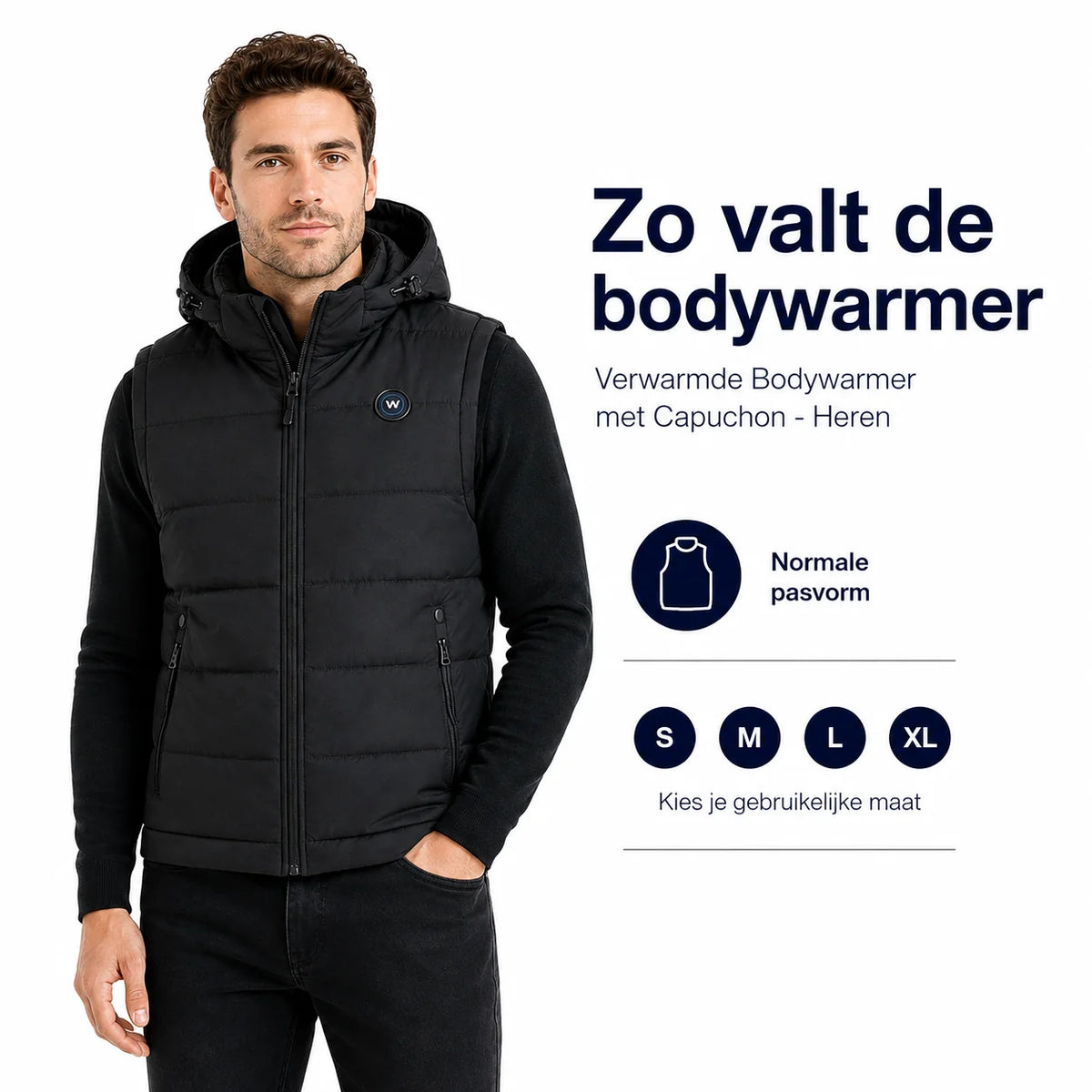 Men's Infrared Heated Hooded Bodywarmer