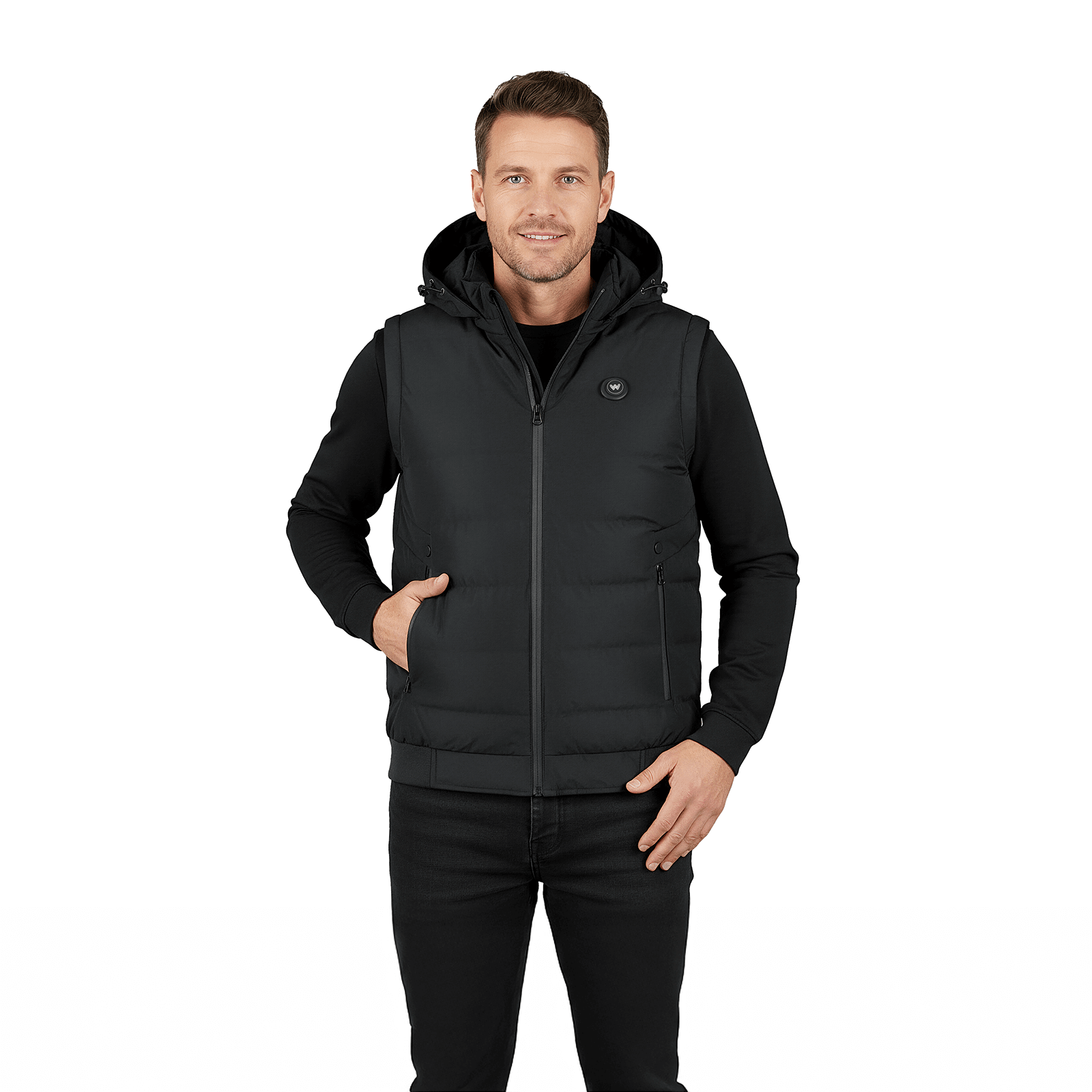 Infrarood Verwarmde Bodywarmer met Capuchon – Heren