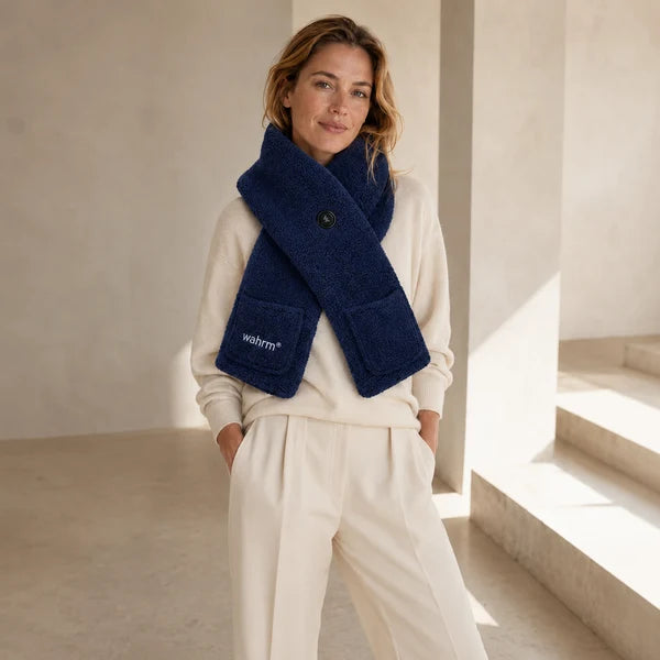 Hand warmer shawl - infrared heating - off white
