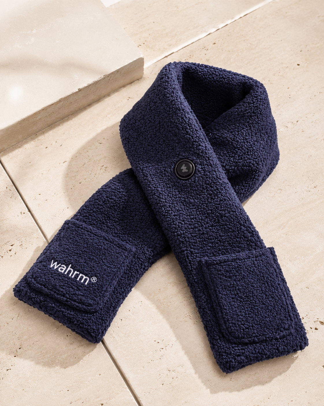 Handwarmer-shawl infrarood verwarmend oplaadbaar-navy