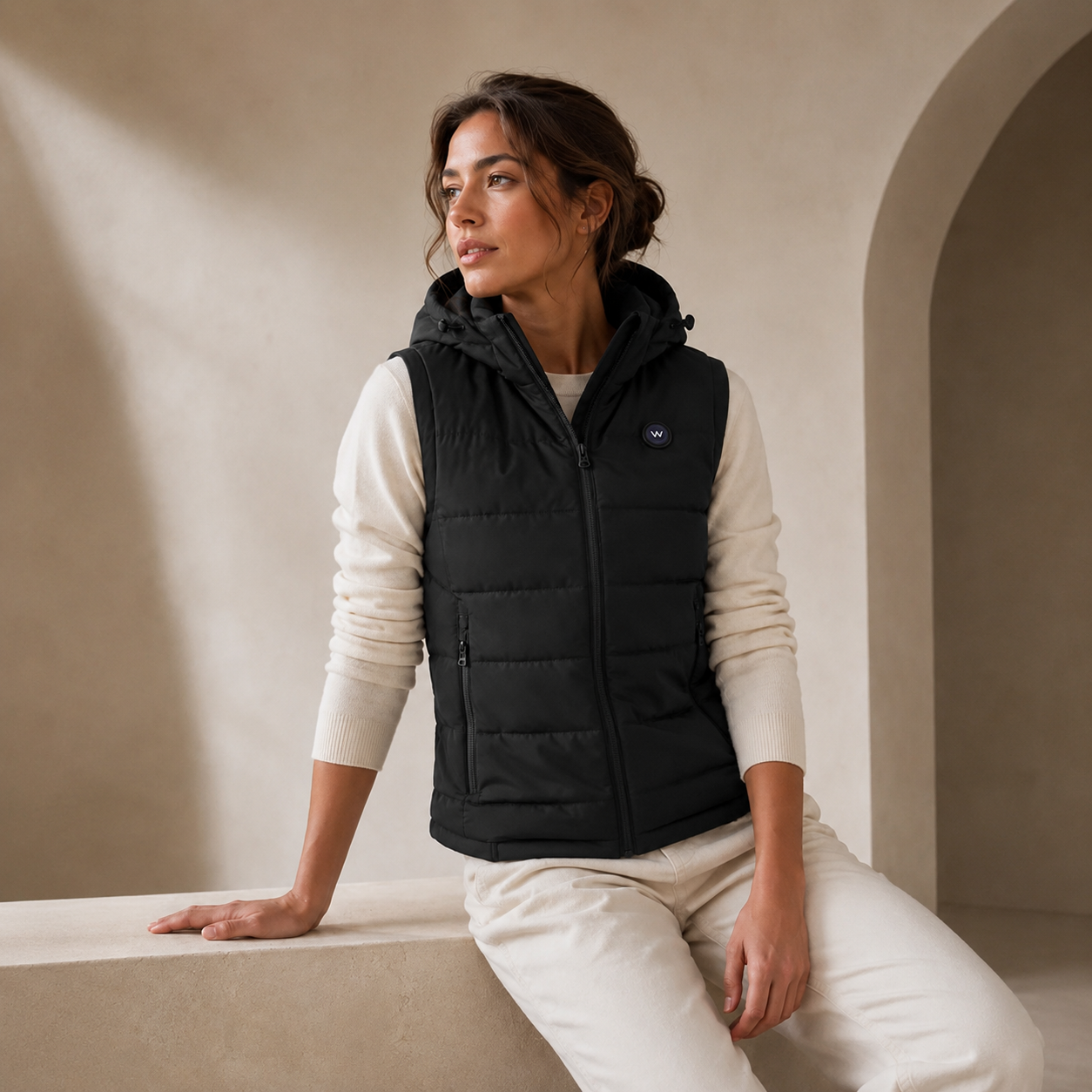 Heated Bodywarmer with Hood - Women