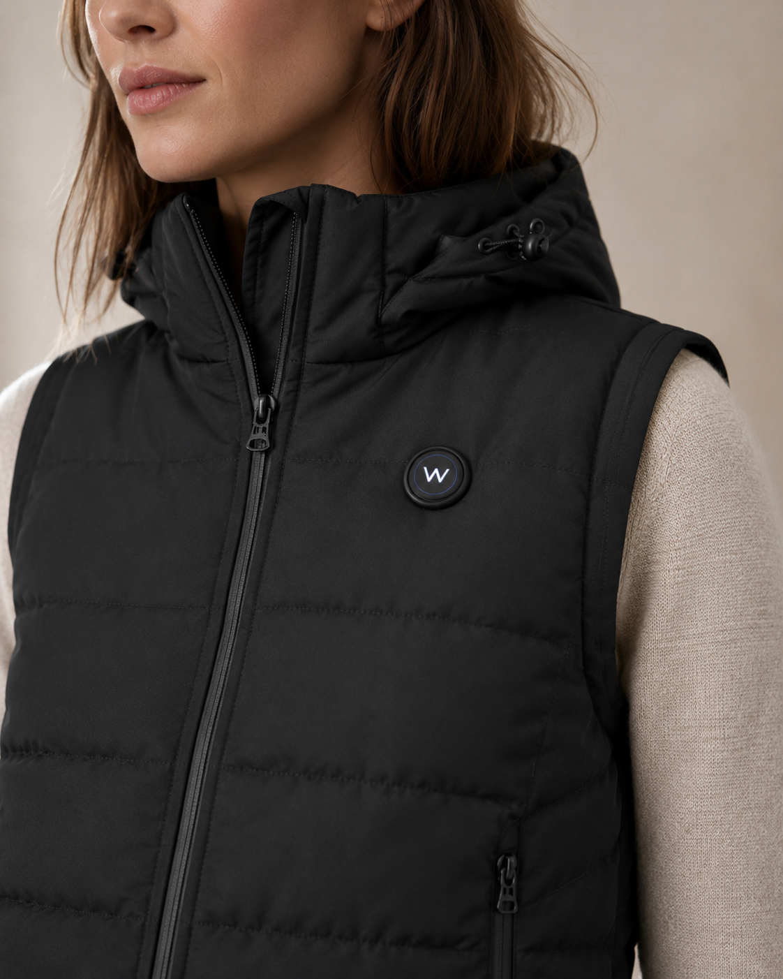 Verwarmde Bodywarmer met Capuchon - Vrouwen