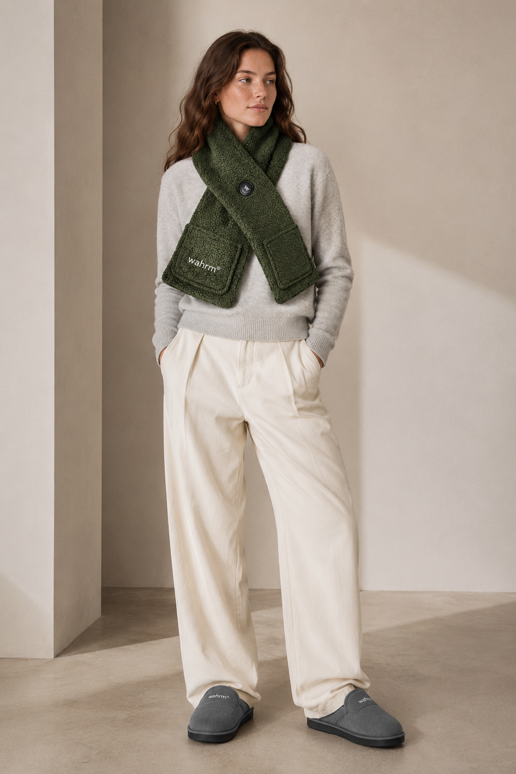 Handwarmer-shawl -infrarood-verwarmend -green