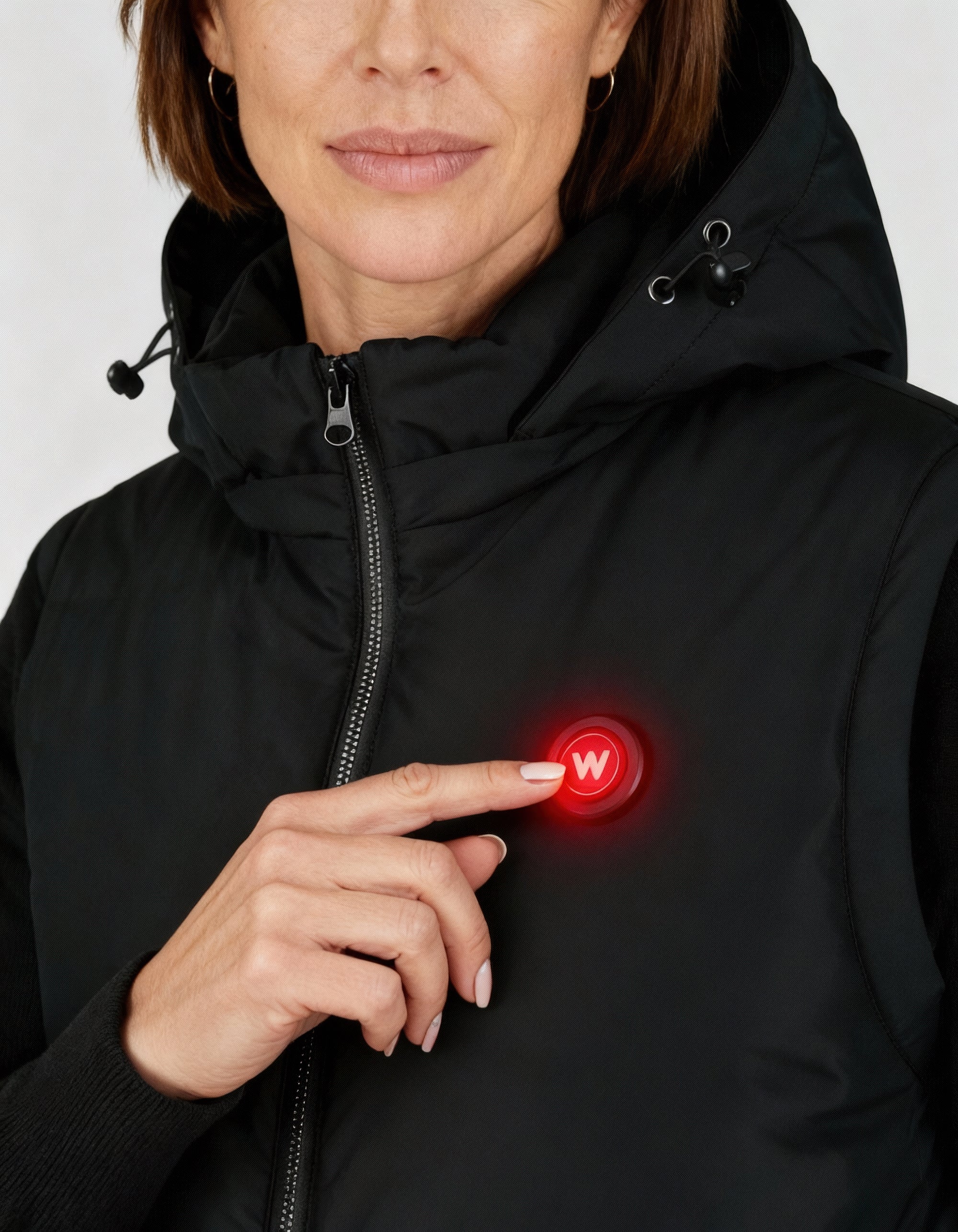 Infrarood verwarmde Bodywarmer met Capuchon Vrouwen Zwart