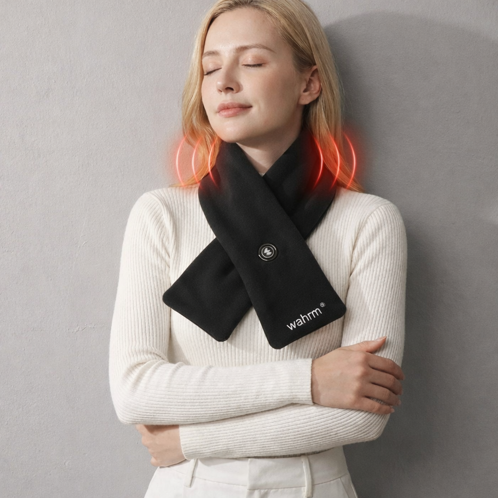 Oplaadbare verwarmende shawl - 3 standen - Zwart