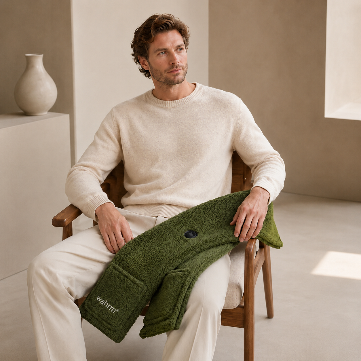 Handwarmer-shawl -infrarood-verwarmend -green