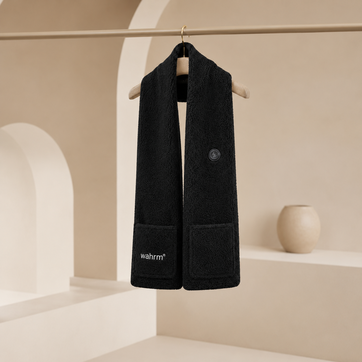 Handwarmer-shawl infrarood verwarmend  oplaadbaar-zwart