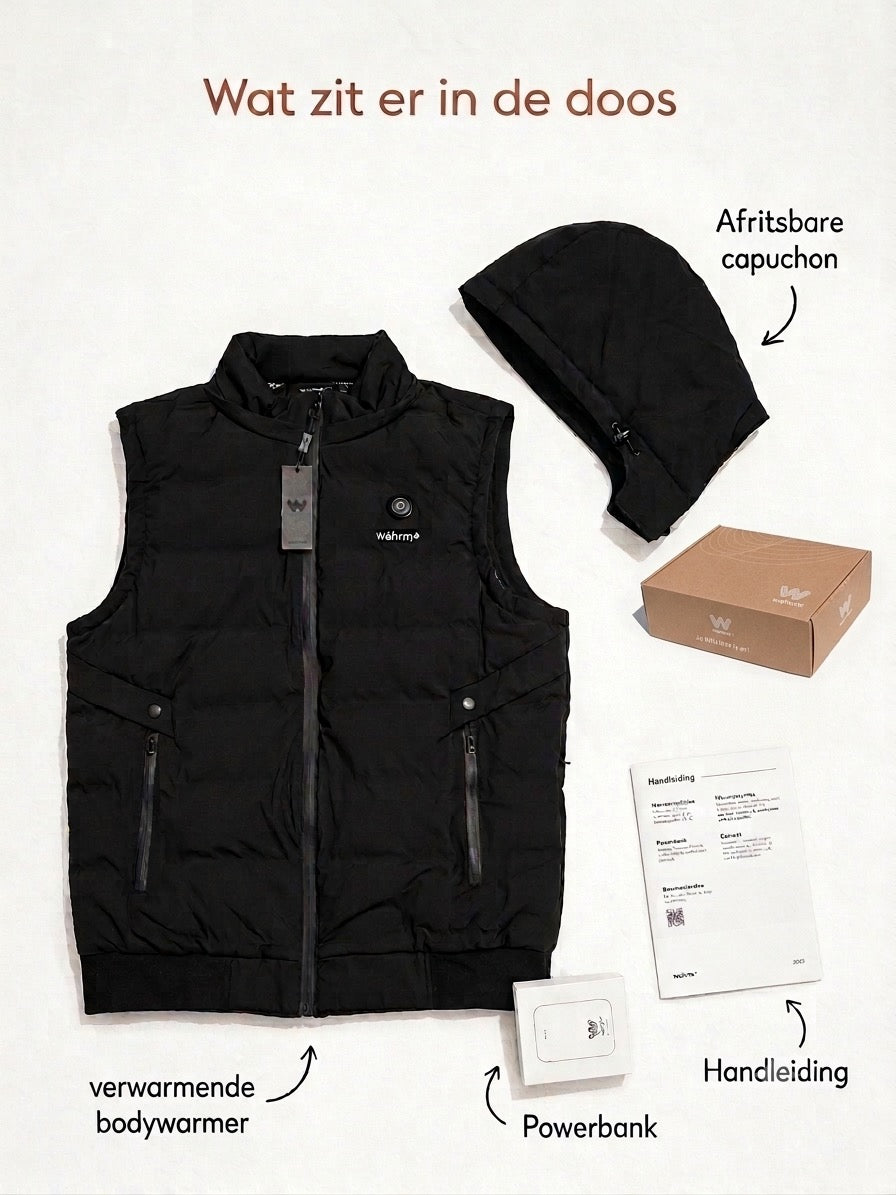 Infrarood Verwarmde Bodywarmer met Capuchon Heren