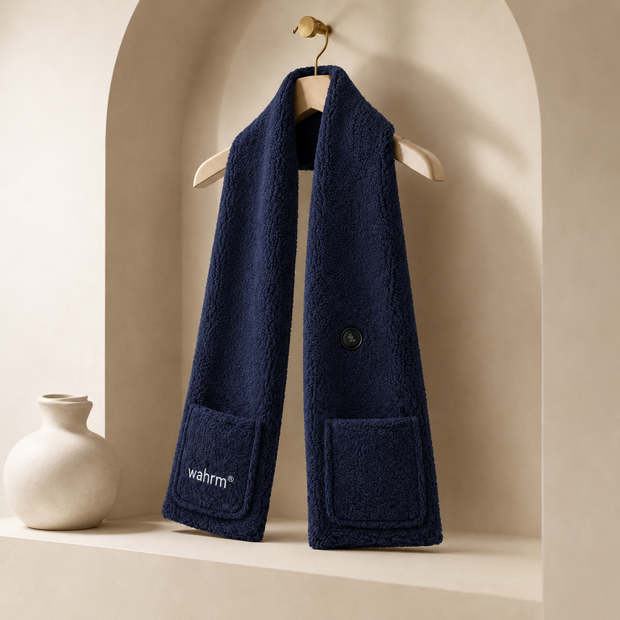 Handwarmer-shawl infrarood verwarmend  oplaadbaar-navy