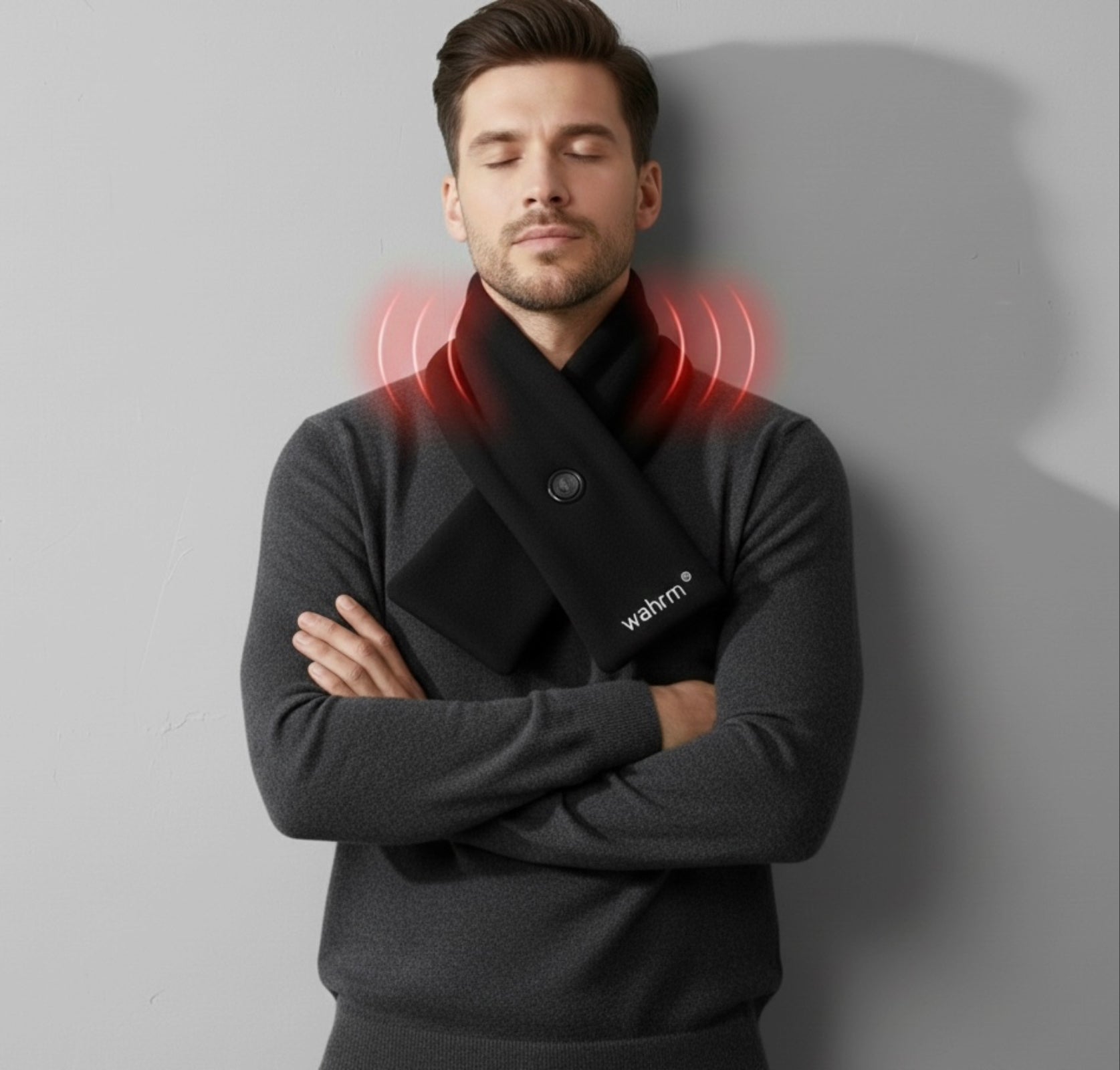 Oplaadbare verwarmende shawl - 3 standen - Zwart