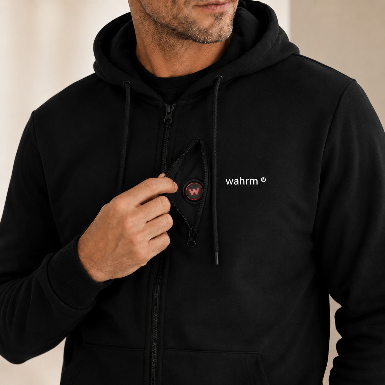 Infrared Heated Zipper Hoodie - Men's Black