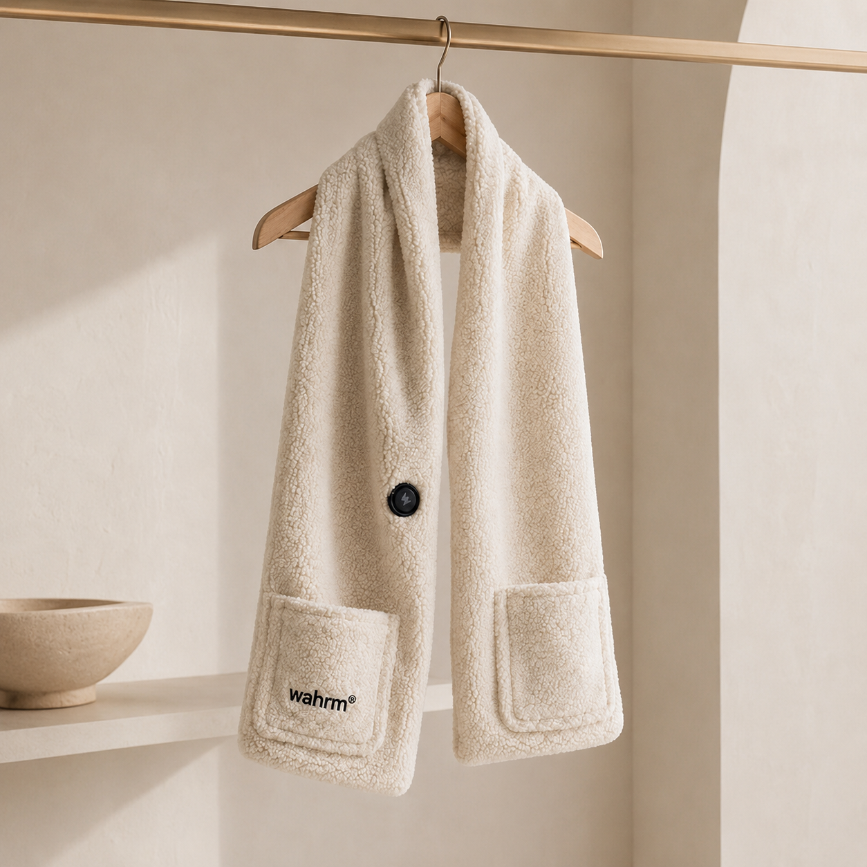 Handwarmer-shawl -infrarood-verwarmend -off white