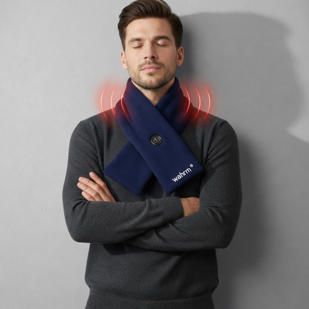 Oplaadbare verwarmende shawl - 3 standen - Navy