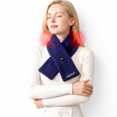 Oplaadbare verwarmende shawl - 3 standen - Navy