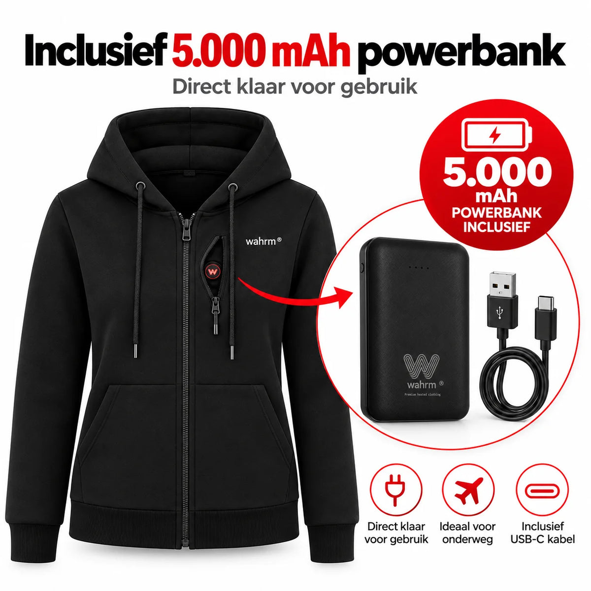 Infrared Heated Zipper Hoodie – Women