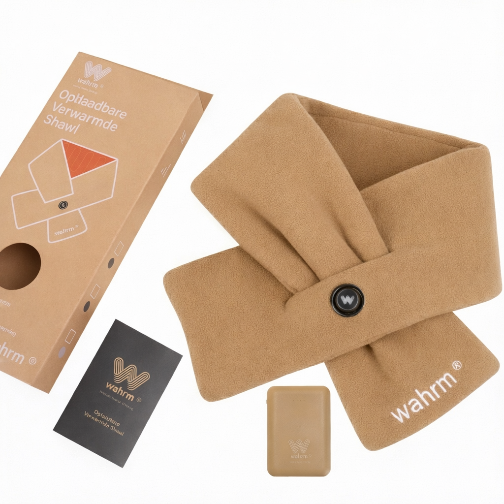 Oplaadbare verwarmende shawl - 3 standen - Beige