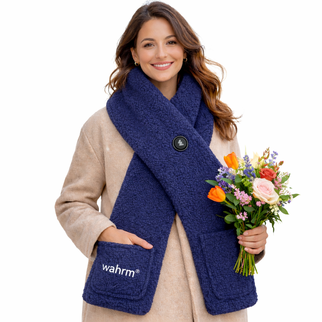 Handwarmer-shawl infrarood verwarmend  oplaadbaar-navy