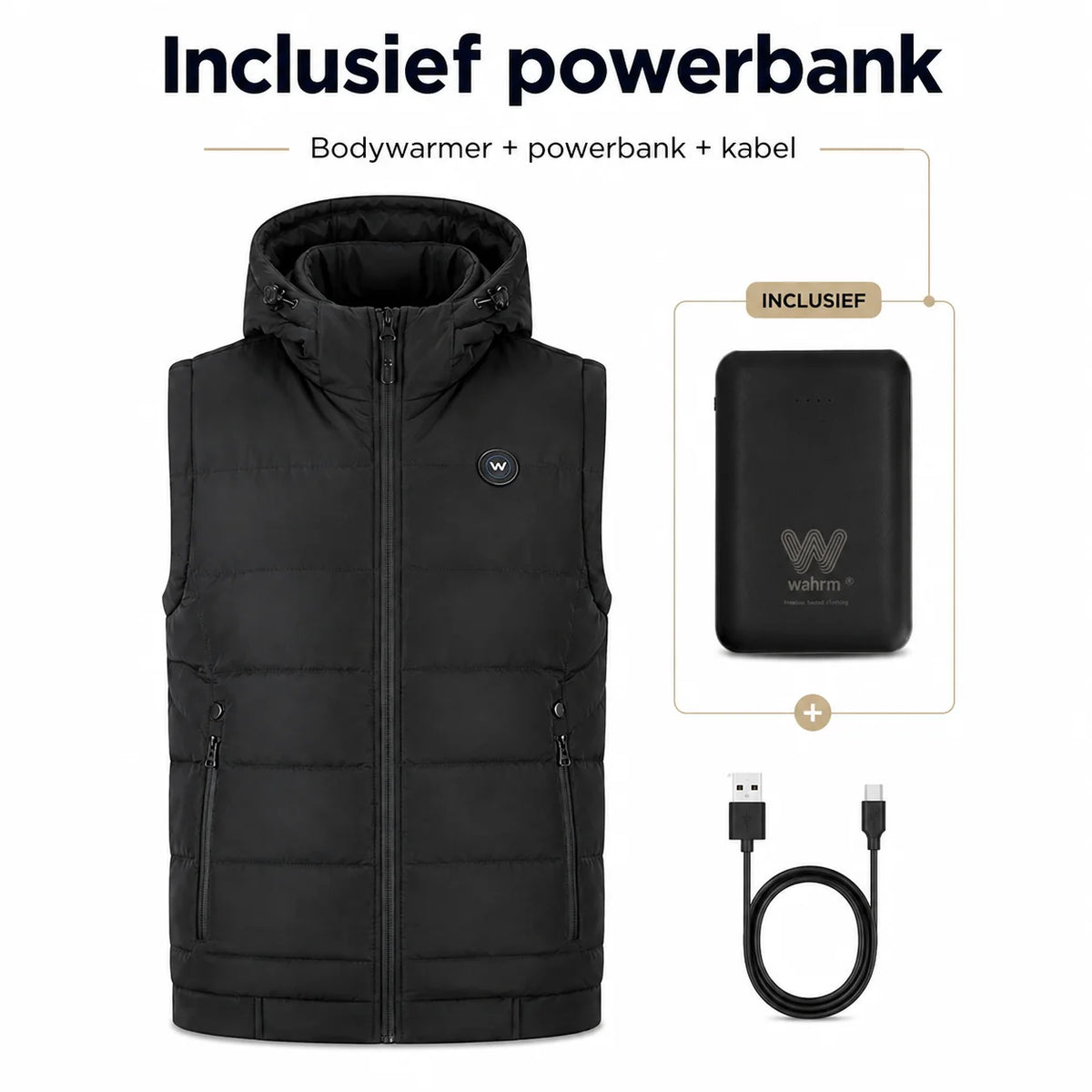 Men's Infrared Heated Hooded Bodywarmer