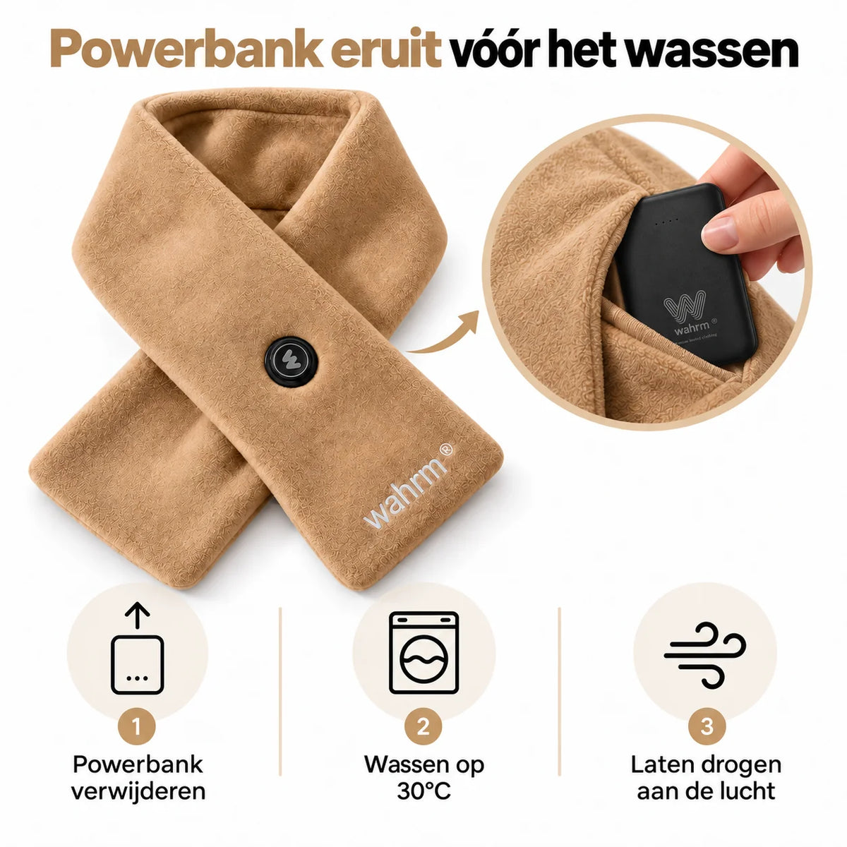 Oplaadbare verwarmende shawl - 3 standen