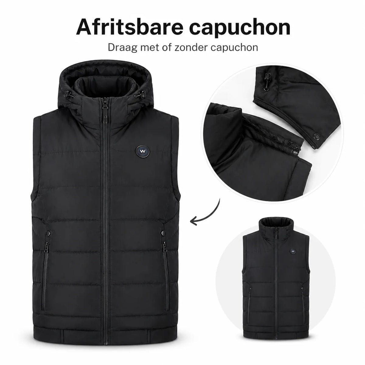 Men's Infrared Heated Hooded Bodywarmer