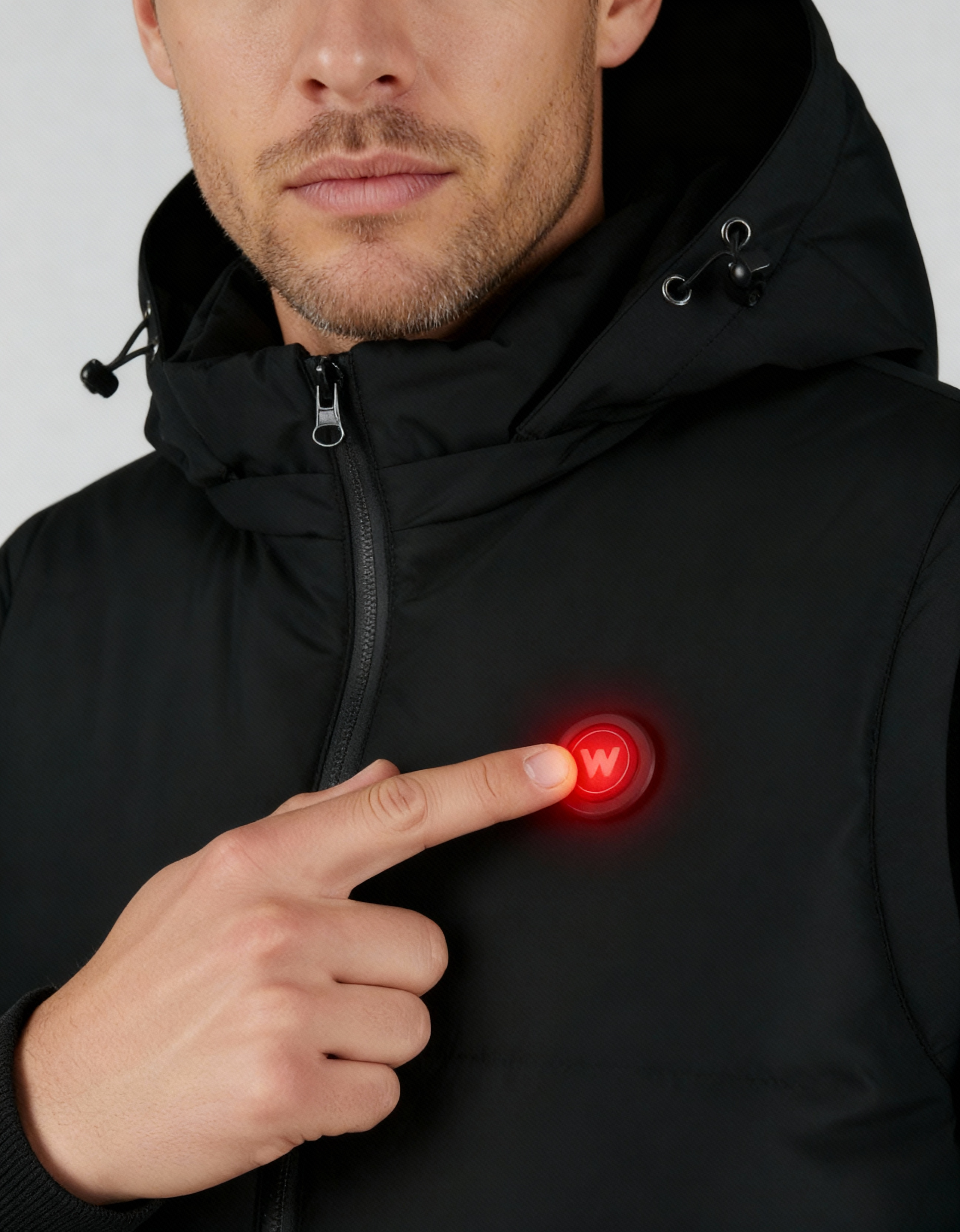 Verwarmde Bodywarmer met Capuchon