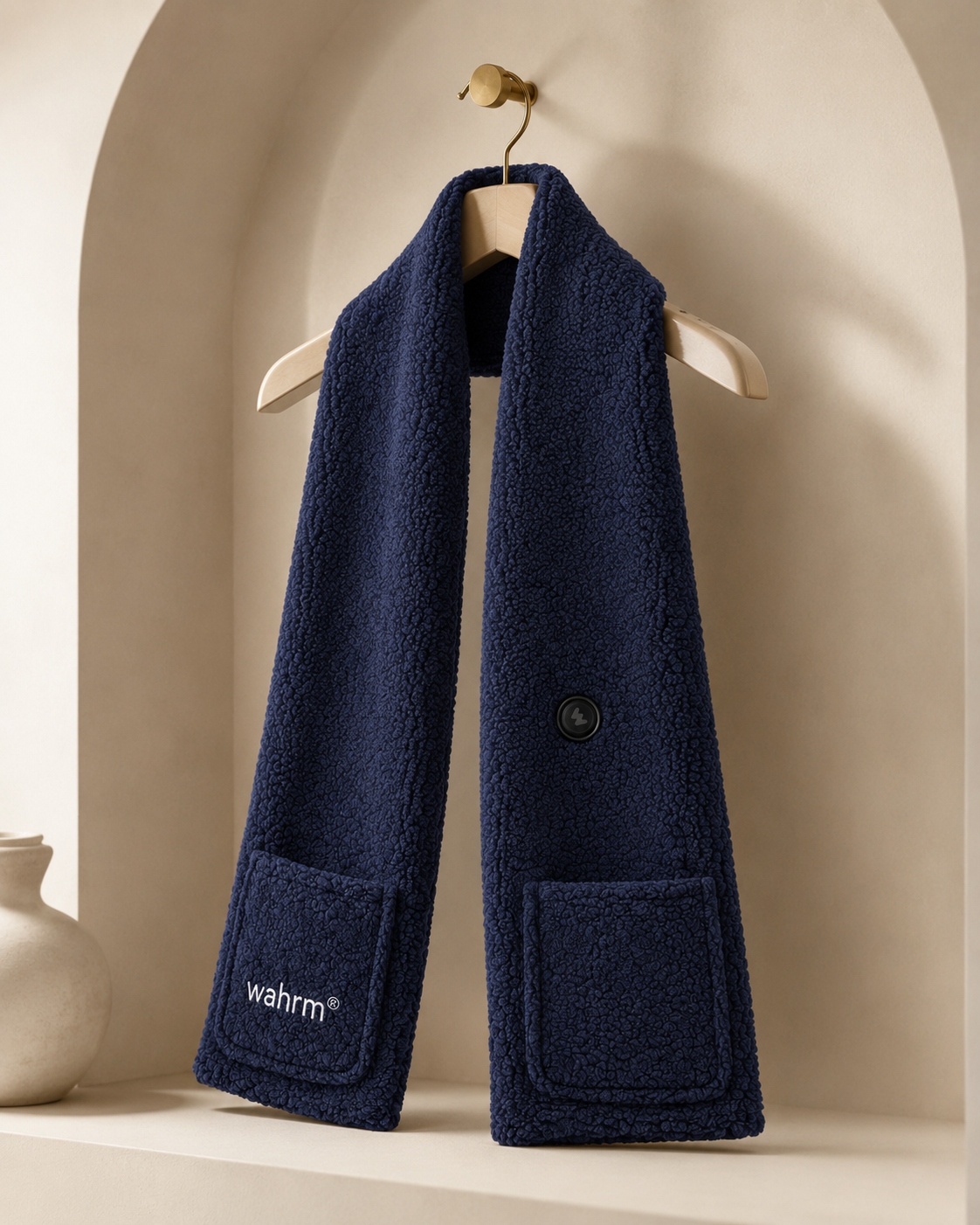 Handwarmer-shawl infrarood verwarmend  oplaadbaar-navy