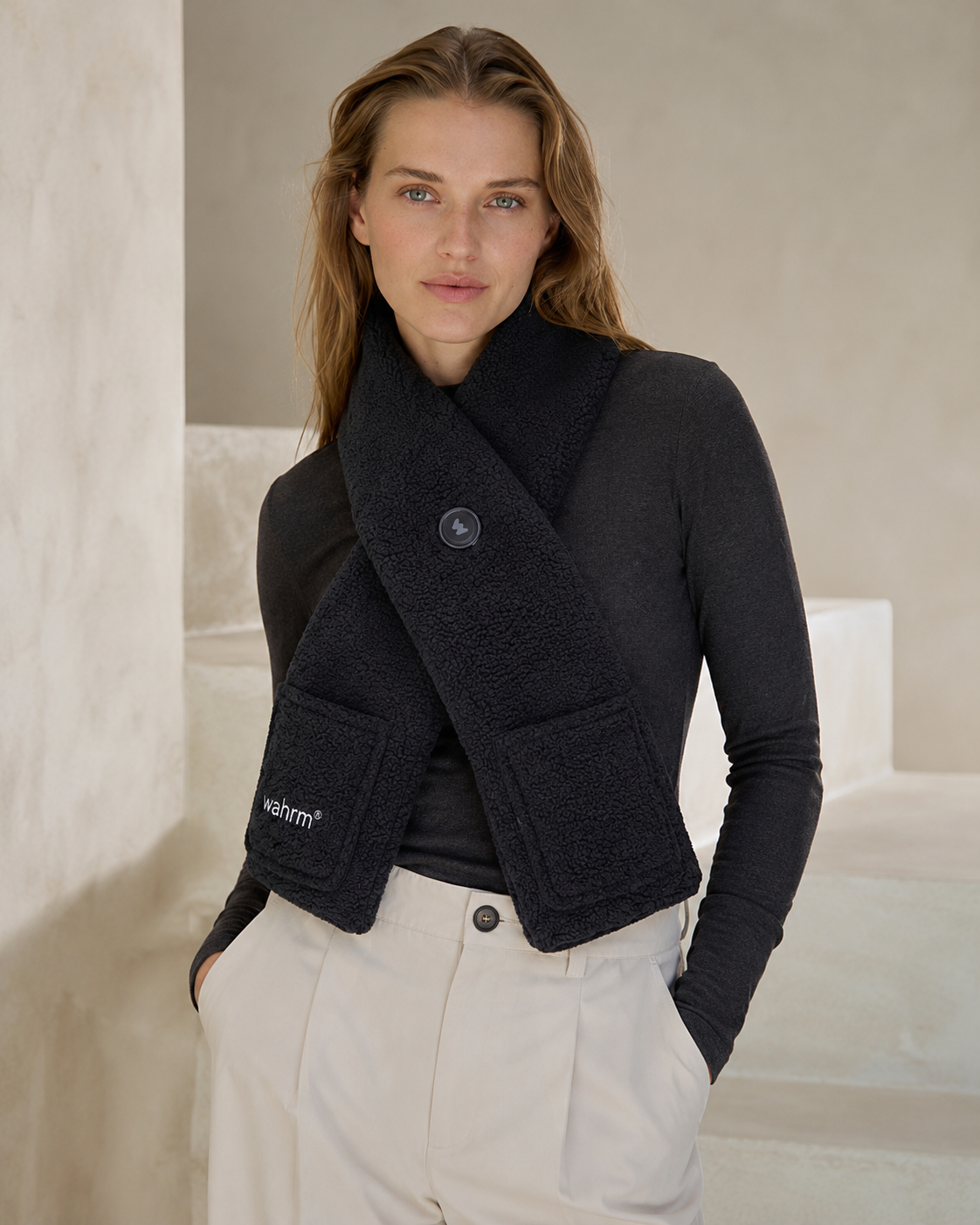Handwarmer-shawl infrarood verwarmend  oplaadbaar-zwart