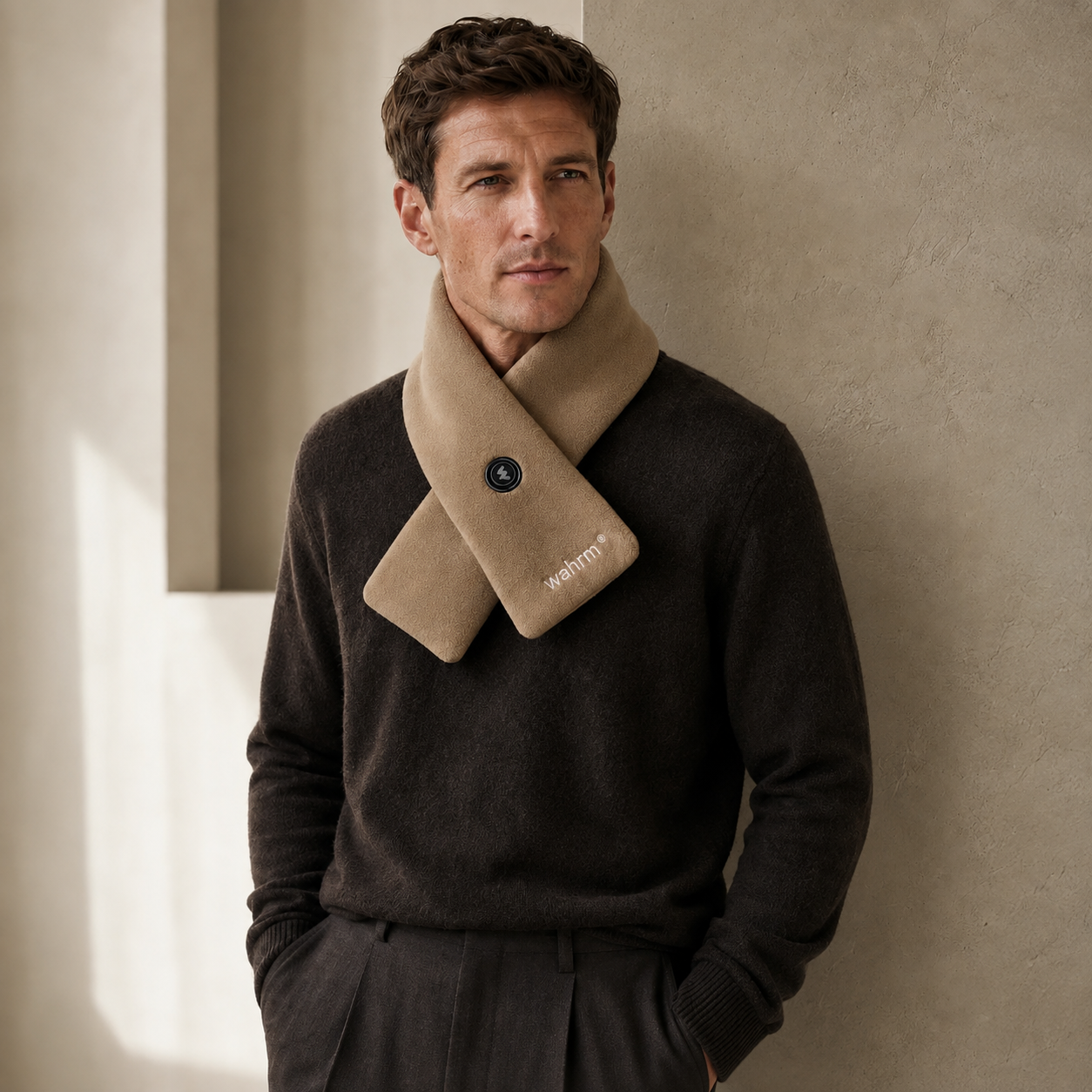 Oplaadbare verwarmende shawl - 3 standen - Beige