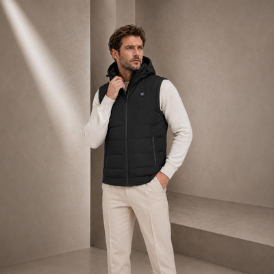 Infrarood Verwarmde Bodywarmer met Capuchon Heren