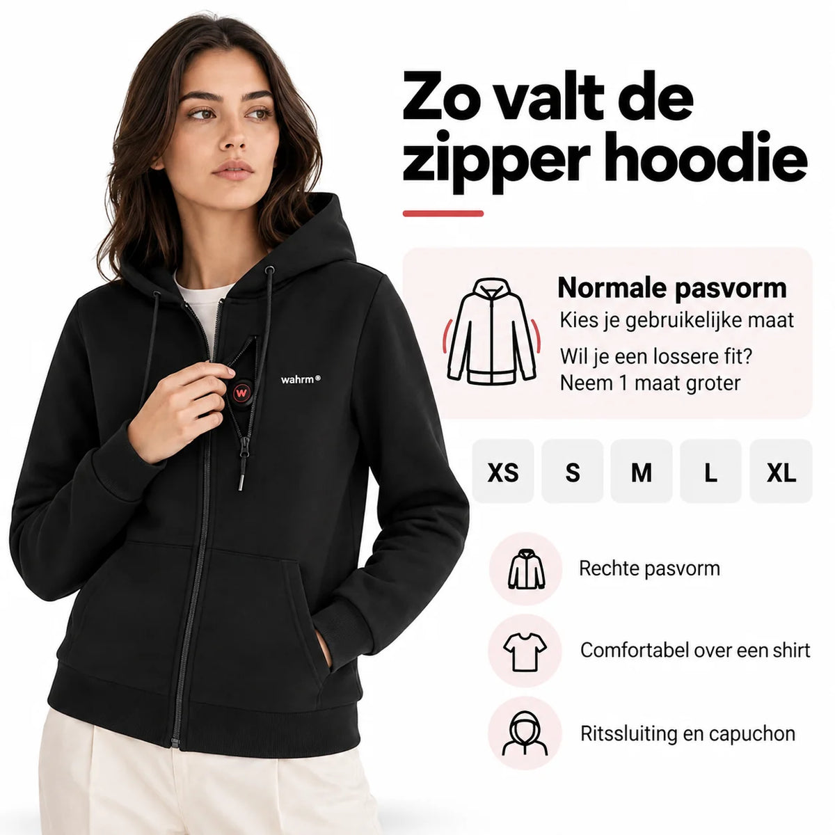 Infrared Heated Zipper Hoodie – Women