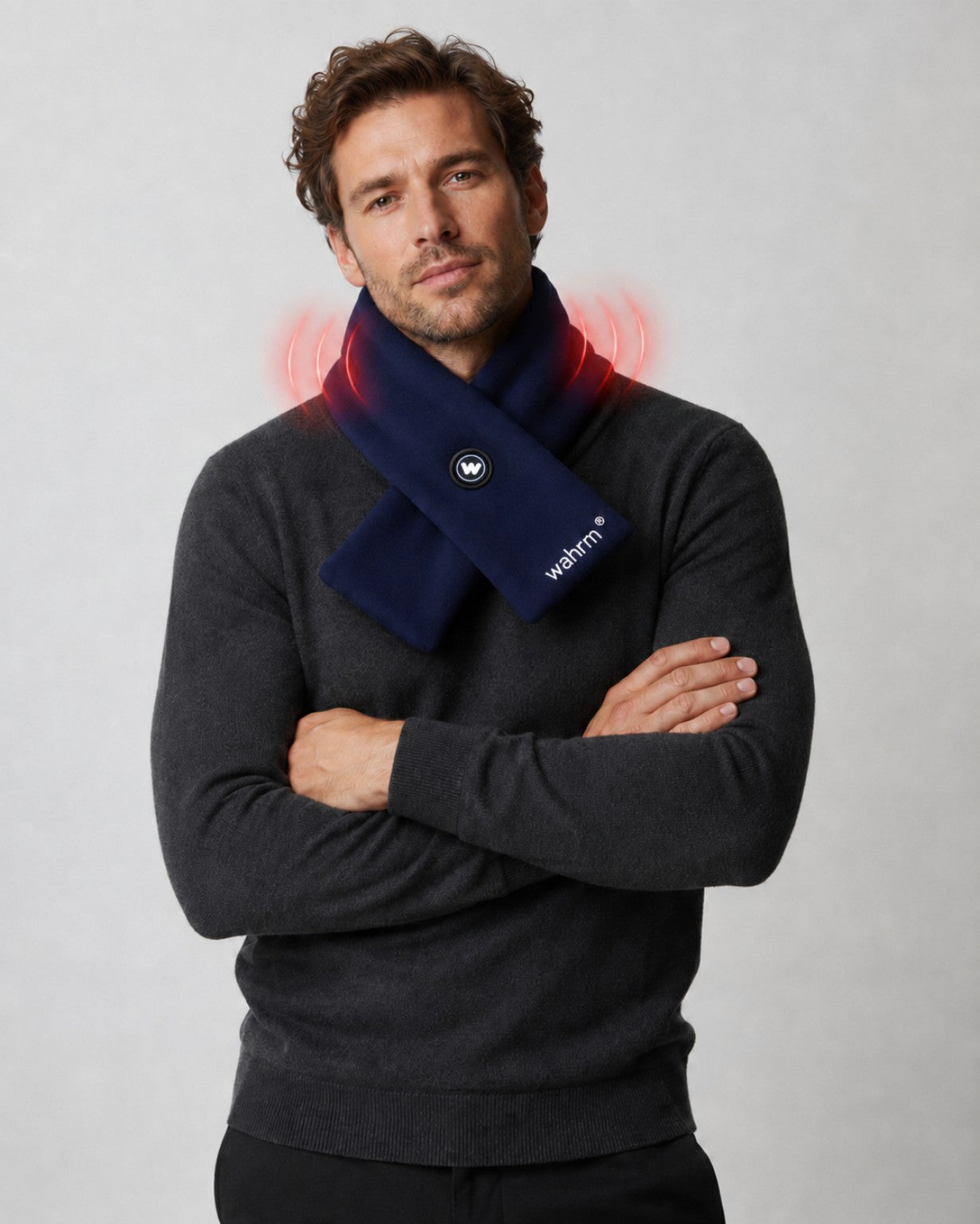 Oplaadbare verwarmende shawl - 3 standen - Navy
