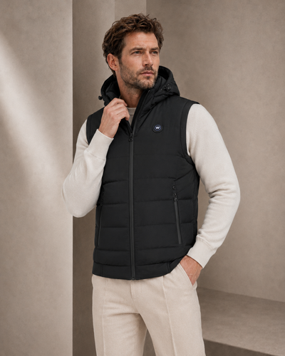 Infrarood Verwarmde Bodywarmer met Capuchon Heren